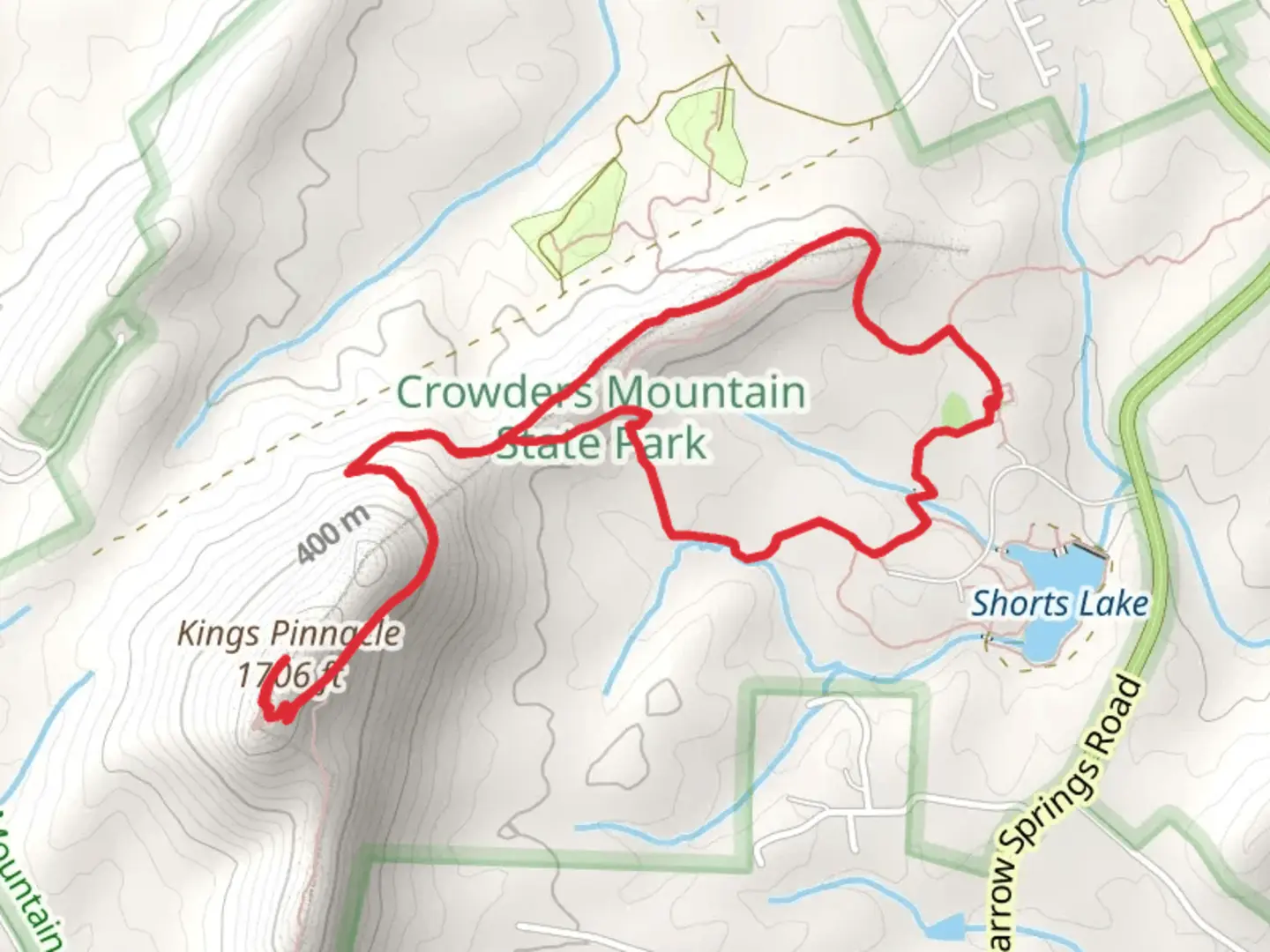An image depicting the trail Pinnacle, Kings Pinnacle and Turnback Loop Trail and its surrounding area.