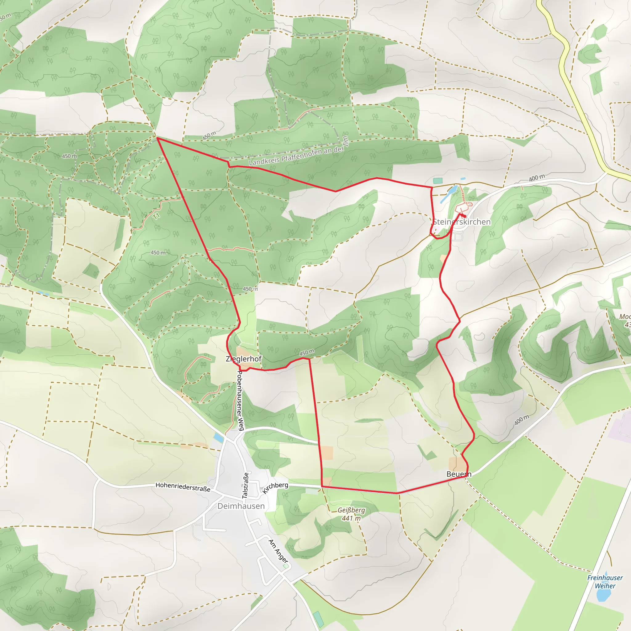 Michaels Weg from Steinerskirchen mobile static map