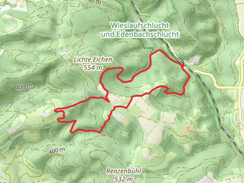 Kesselgrotte, Burgsteig and Lettenstich Loop