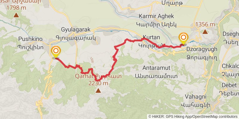 Transcaucasian Trail - Armenia stage 6 Map
