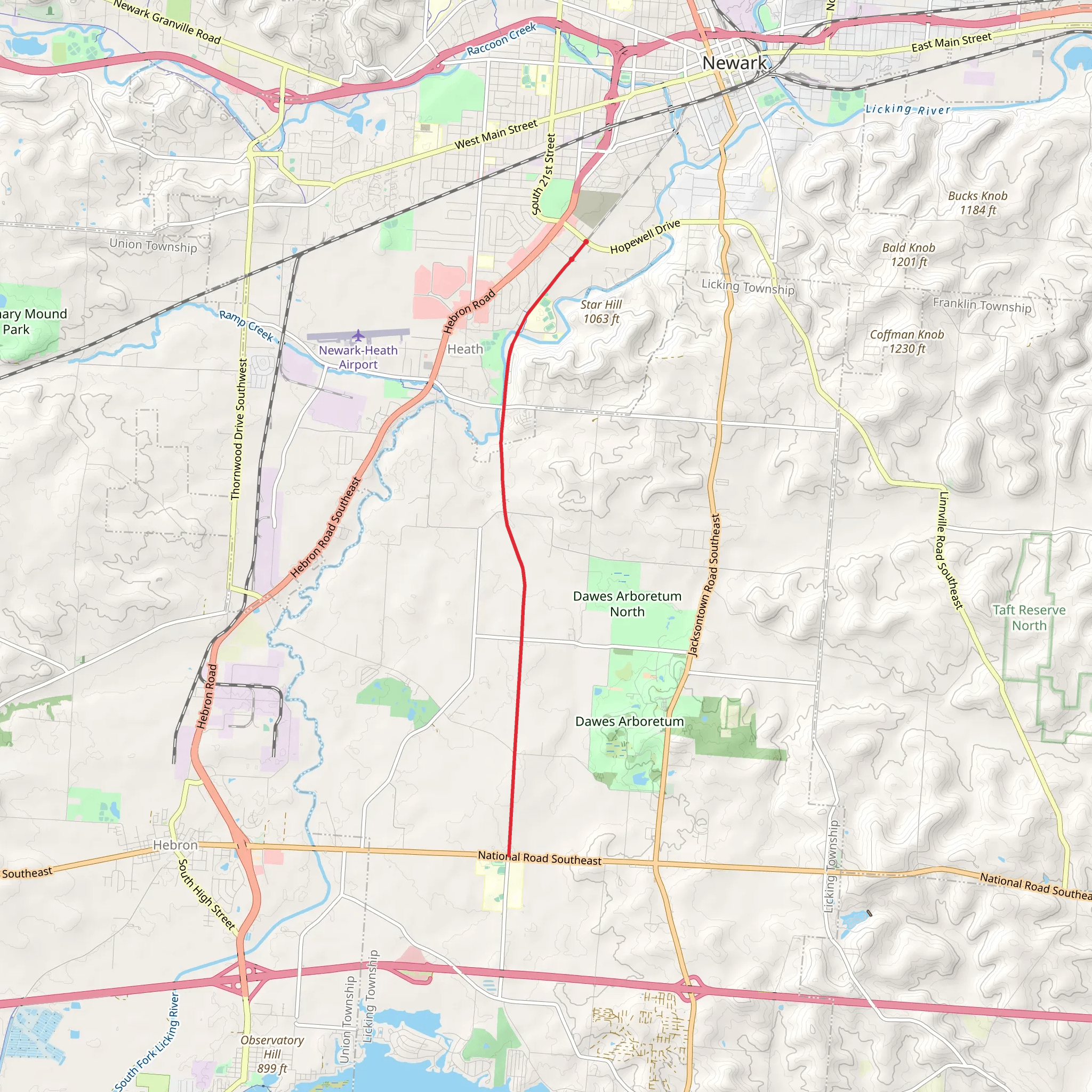 Buckeye Scenic Trail mobile static map