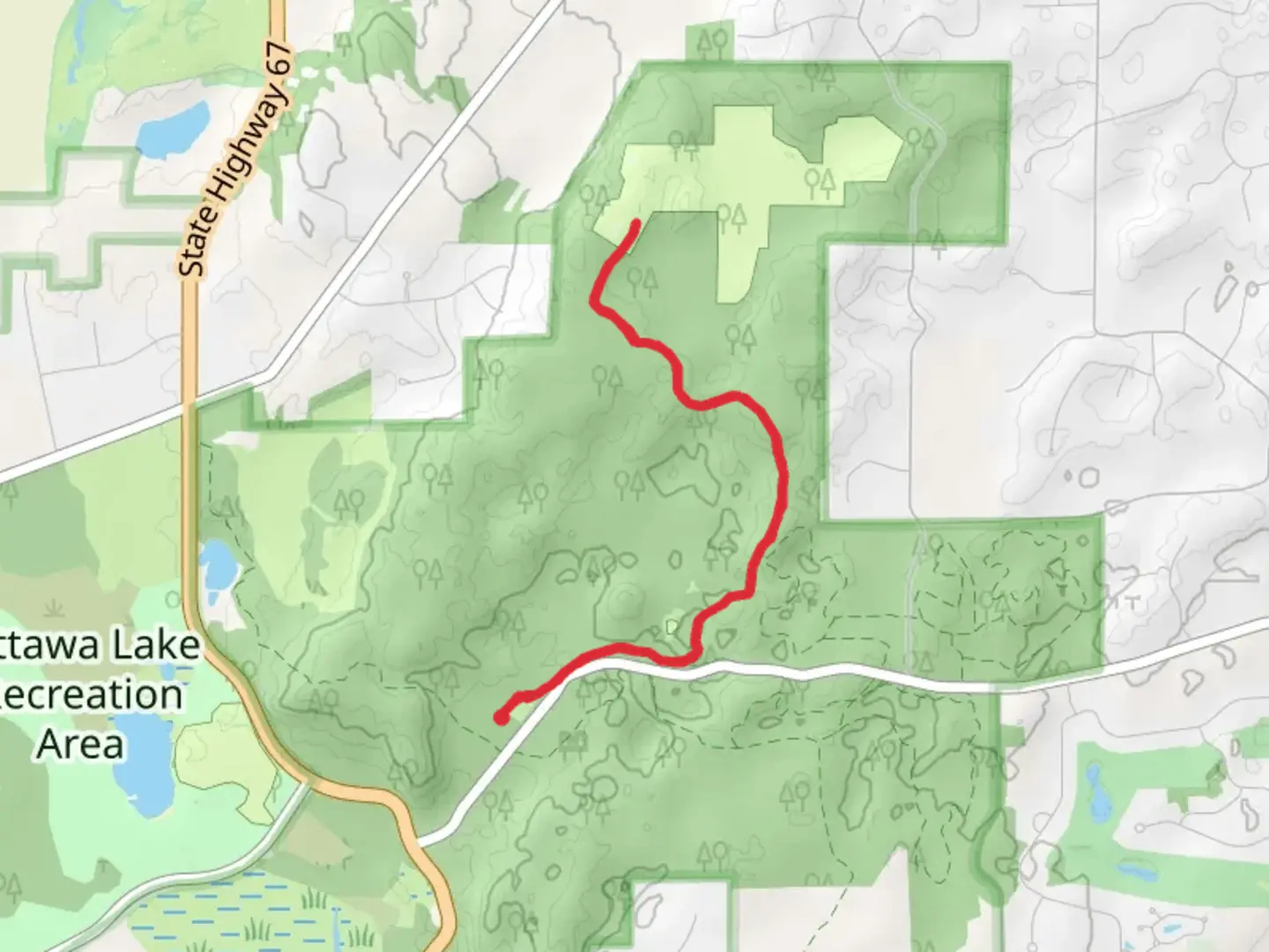 An image depicting the trail Ice Age Trail from County Highway ZZ and its surrounding area.