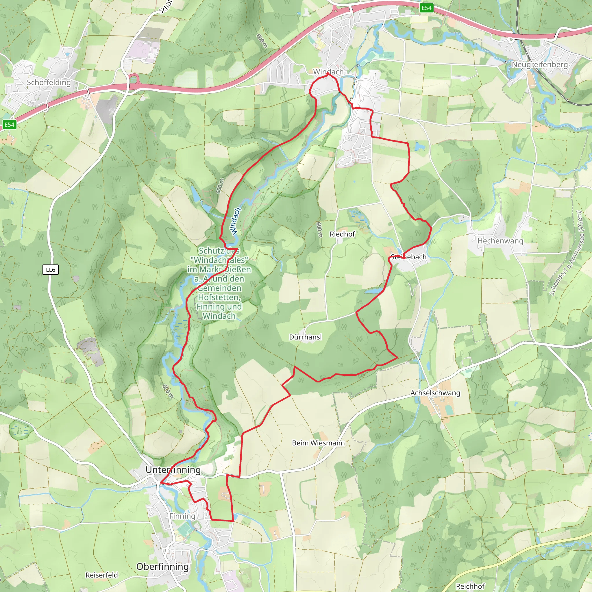 Windach and Finning Loop mobile static map
