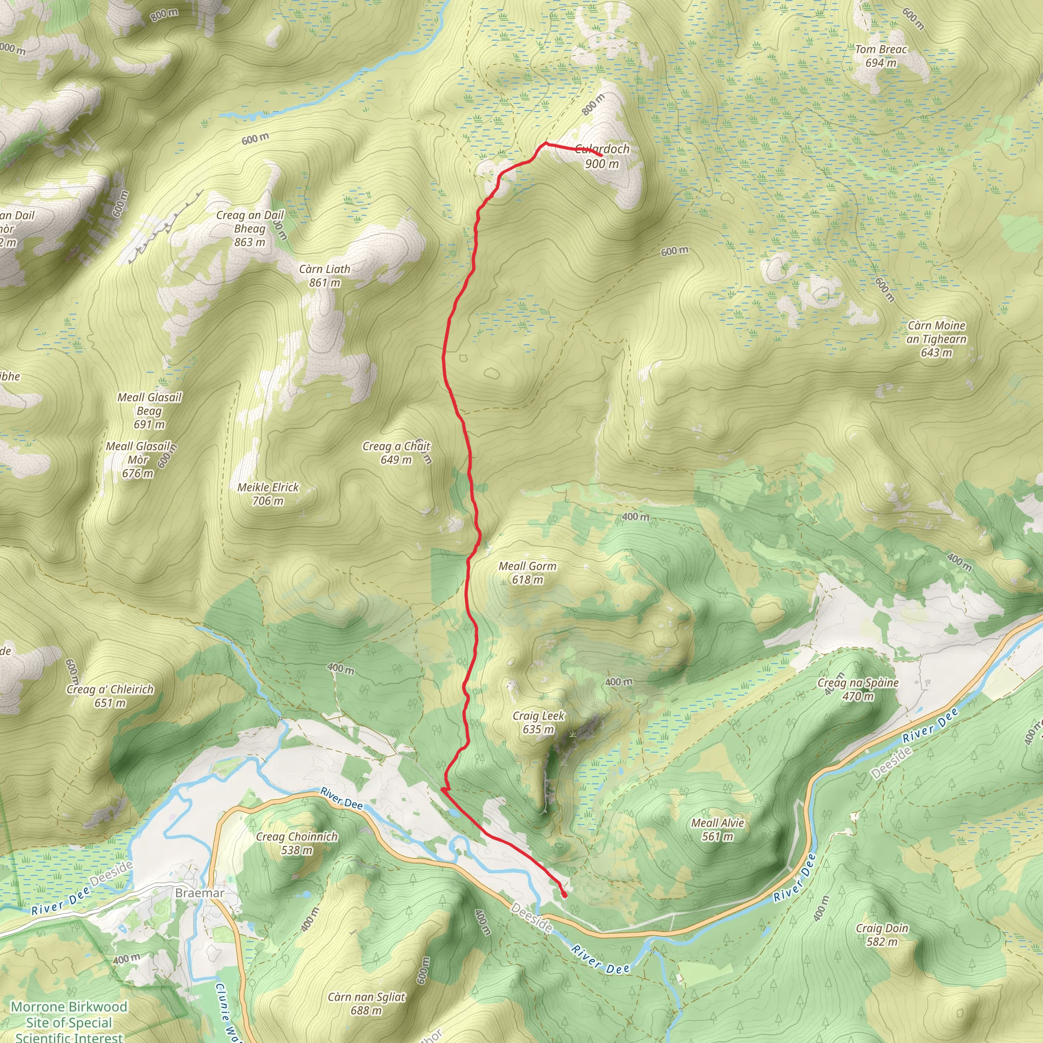 Culardoch Hill mobile static map