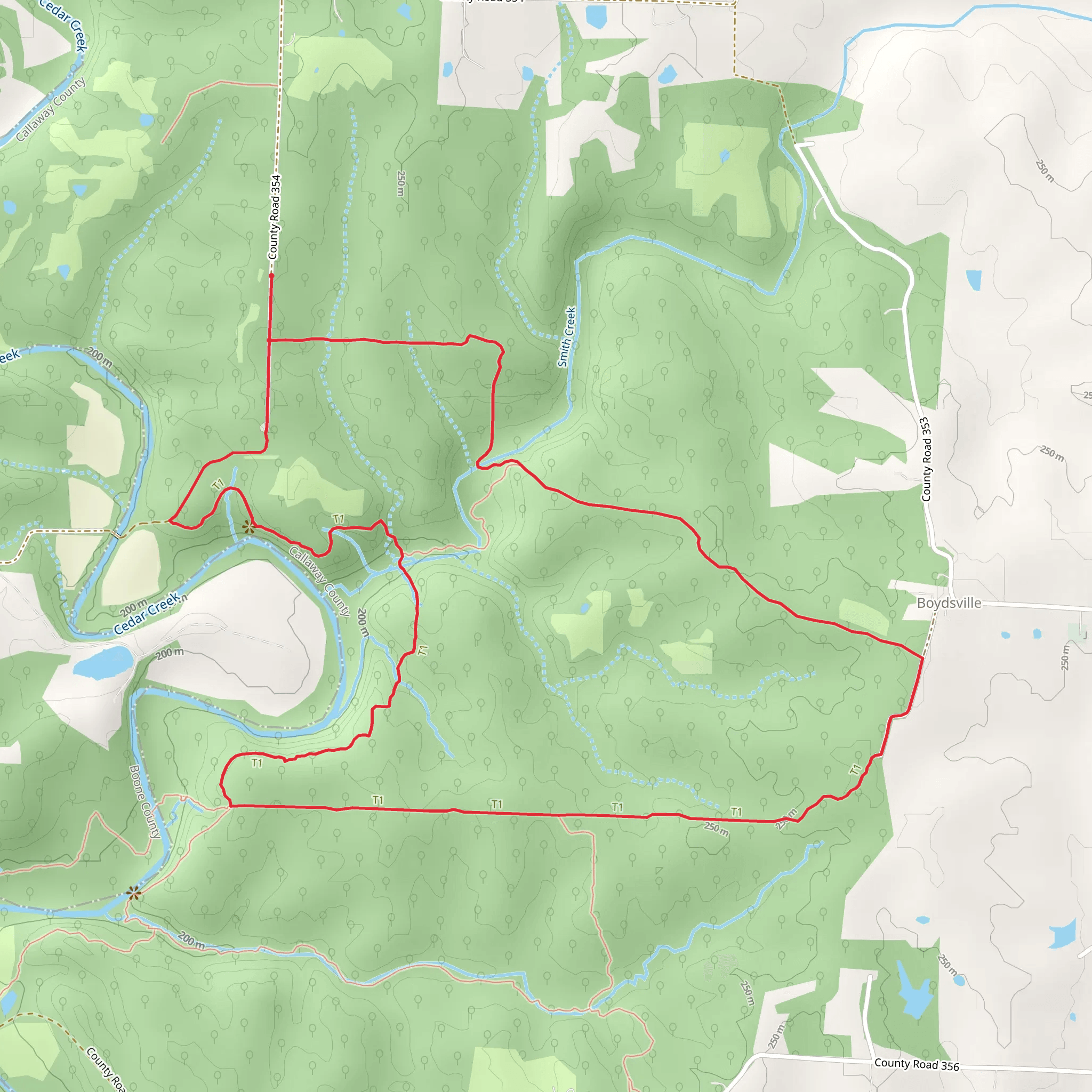 Cedar Creek - Smith Creek Loop Trail mobile static map