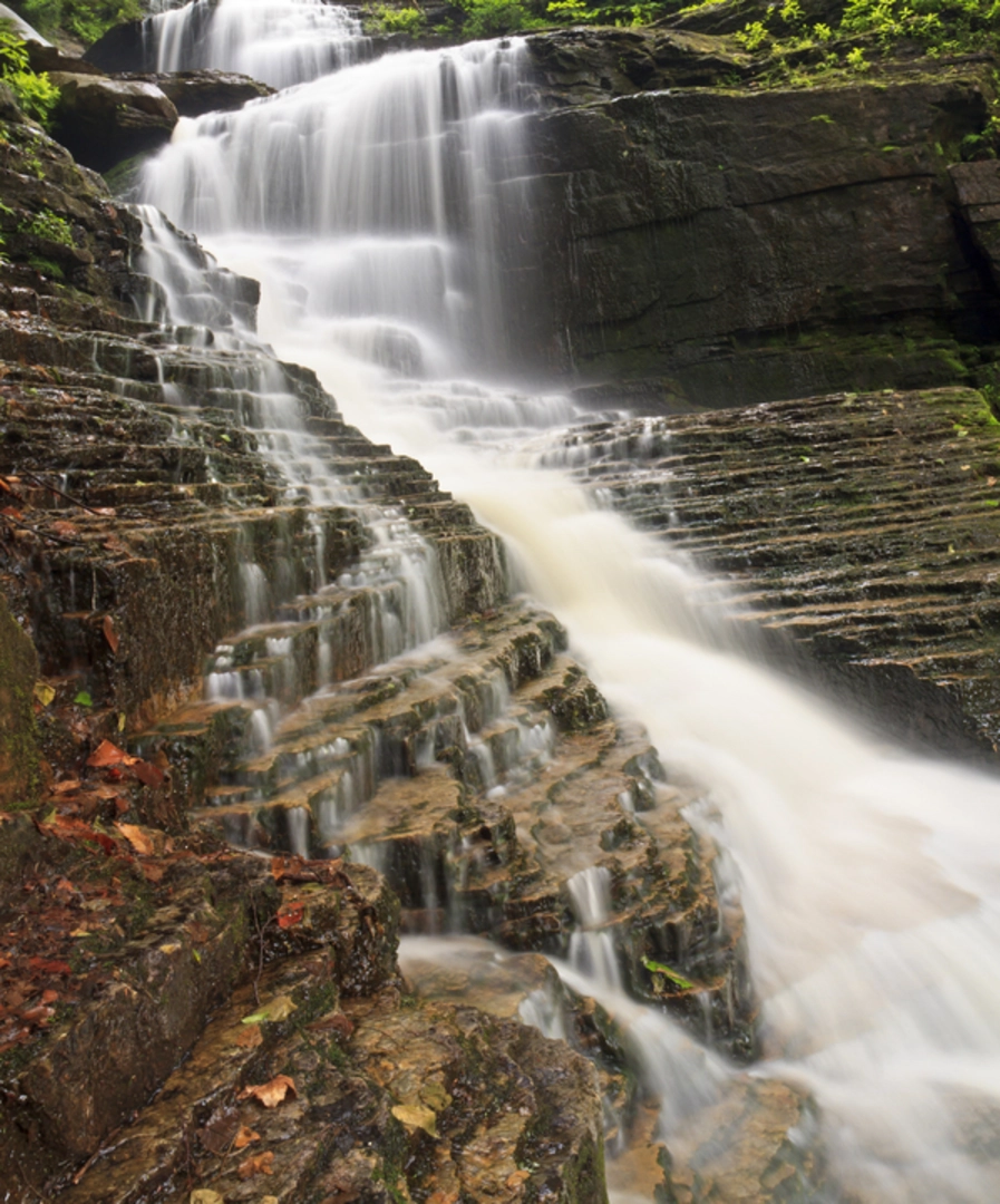 An image depicting the trail Lye Brook Falls Trail and its surrounding area.