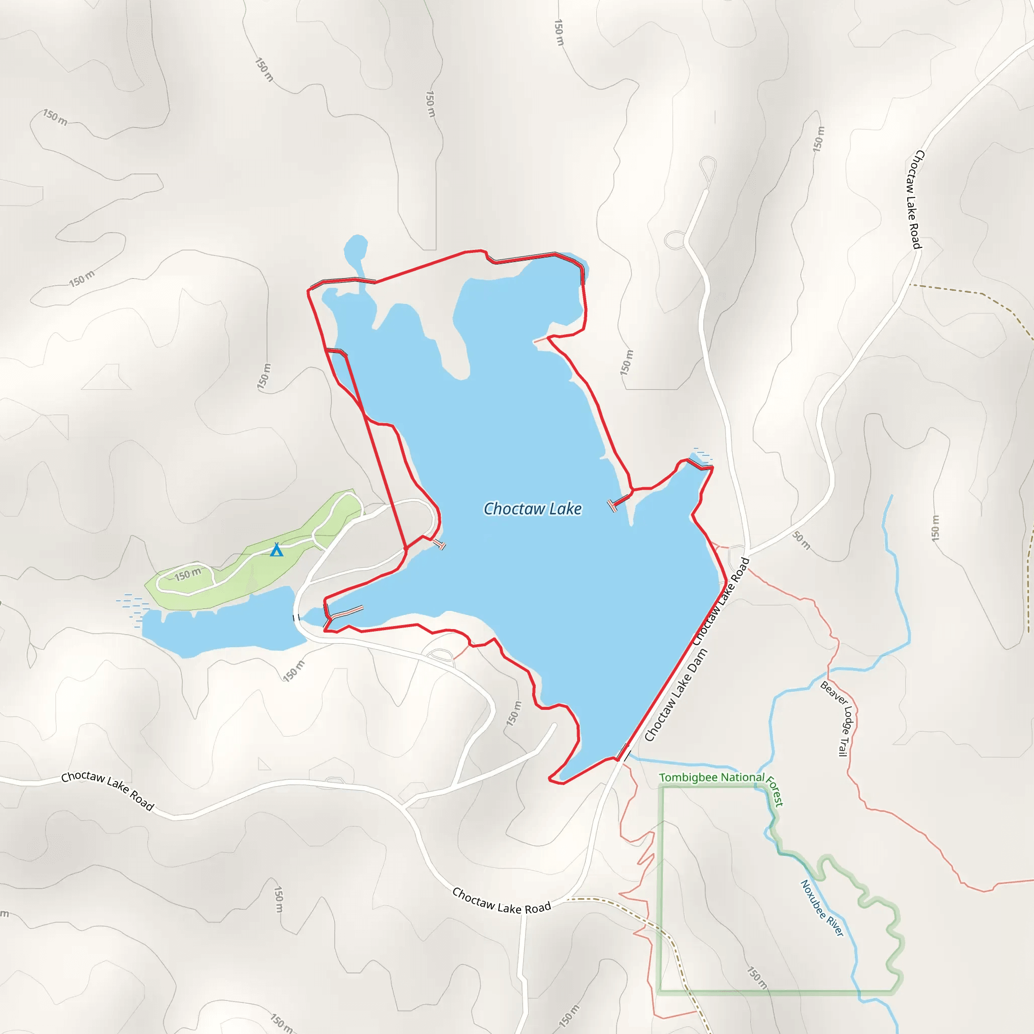Choctaw Lake Loop mobile static map
