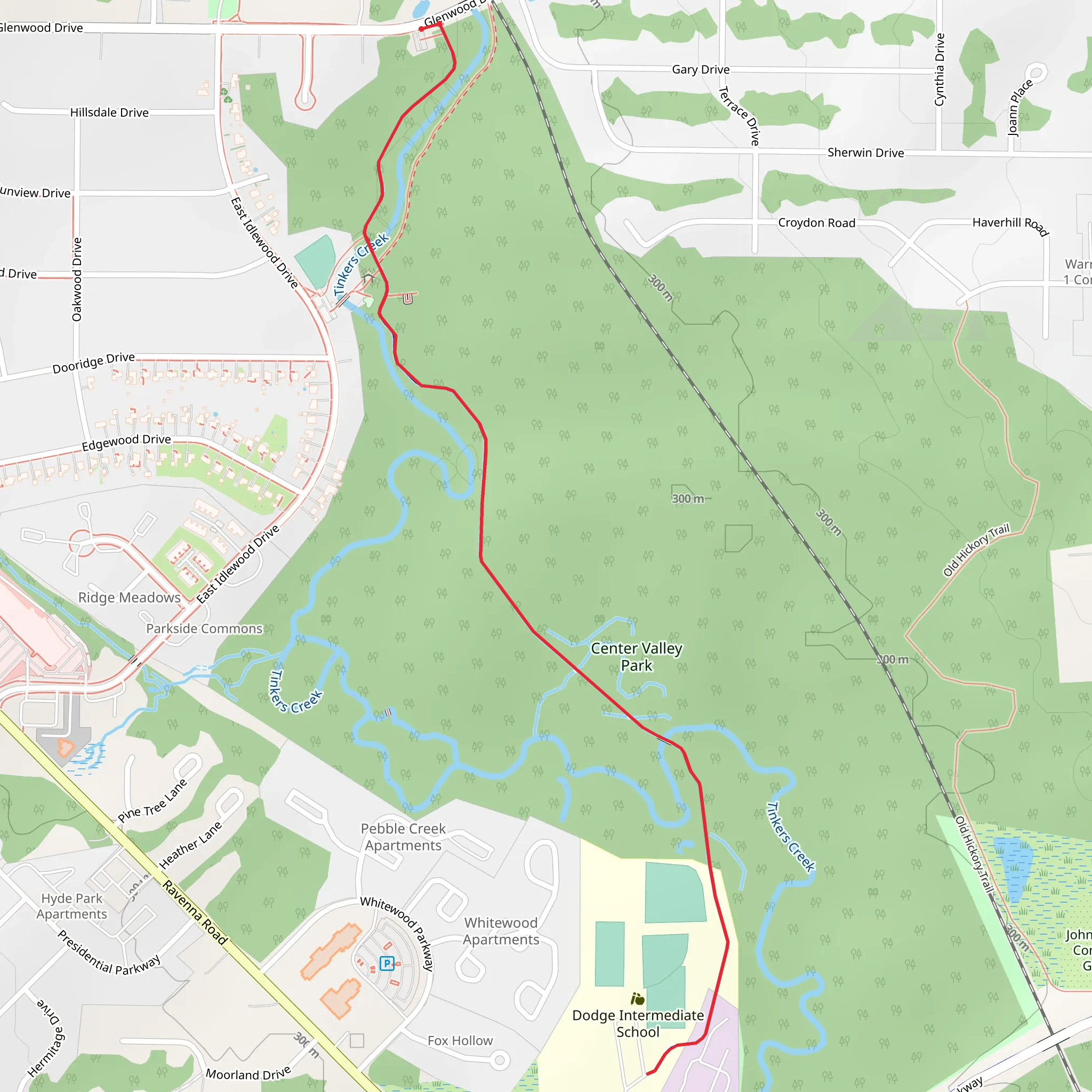 Tinkers Creek - Center Valley Park mobile static map