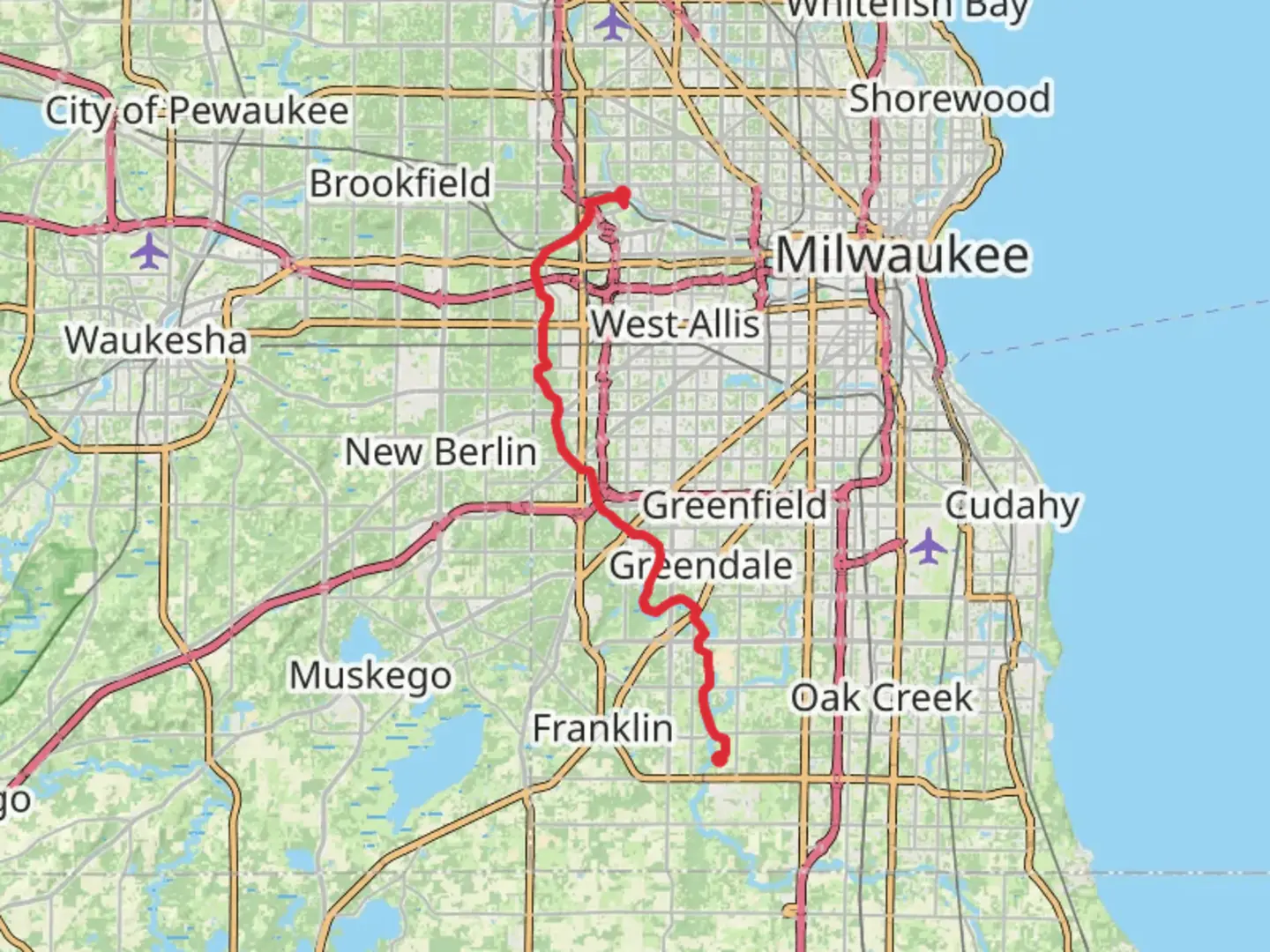 An image depicting the trail Root River Walk and its surrounding area.