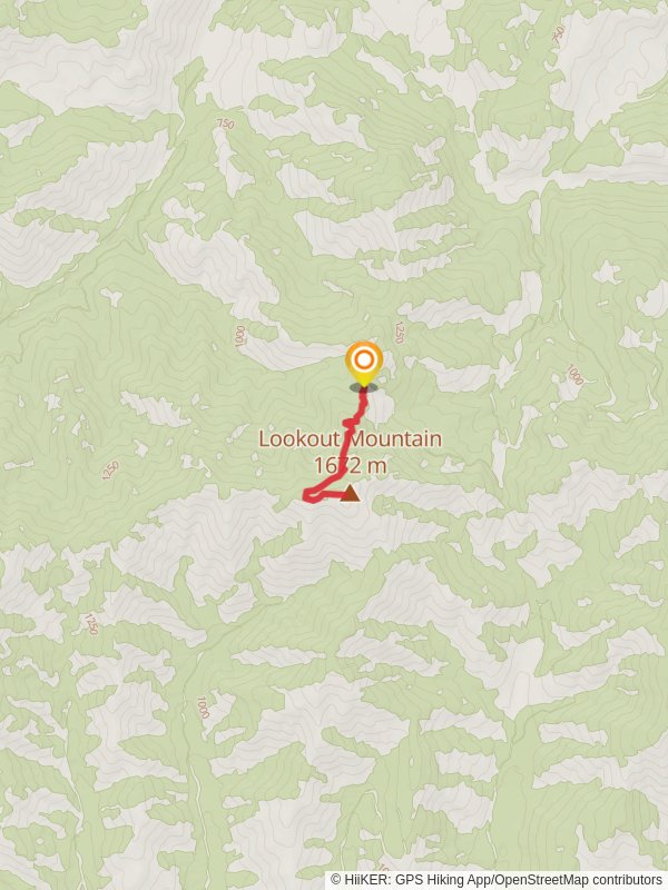 Lookout Mountain Trail mobile static map