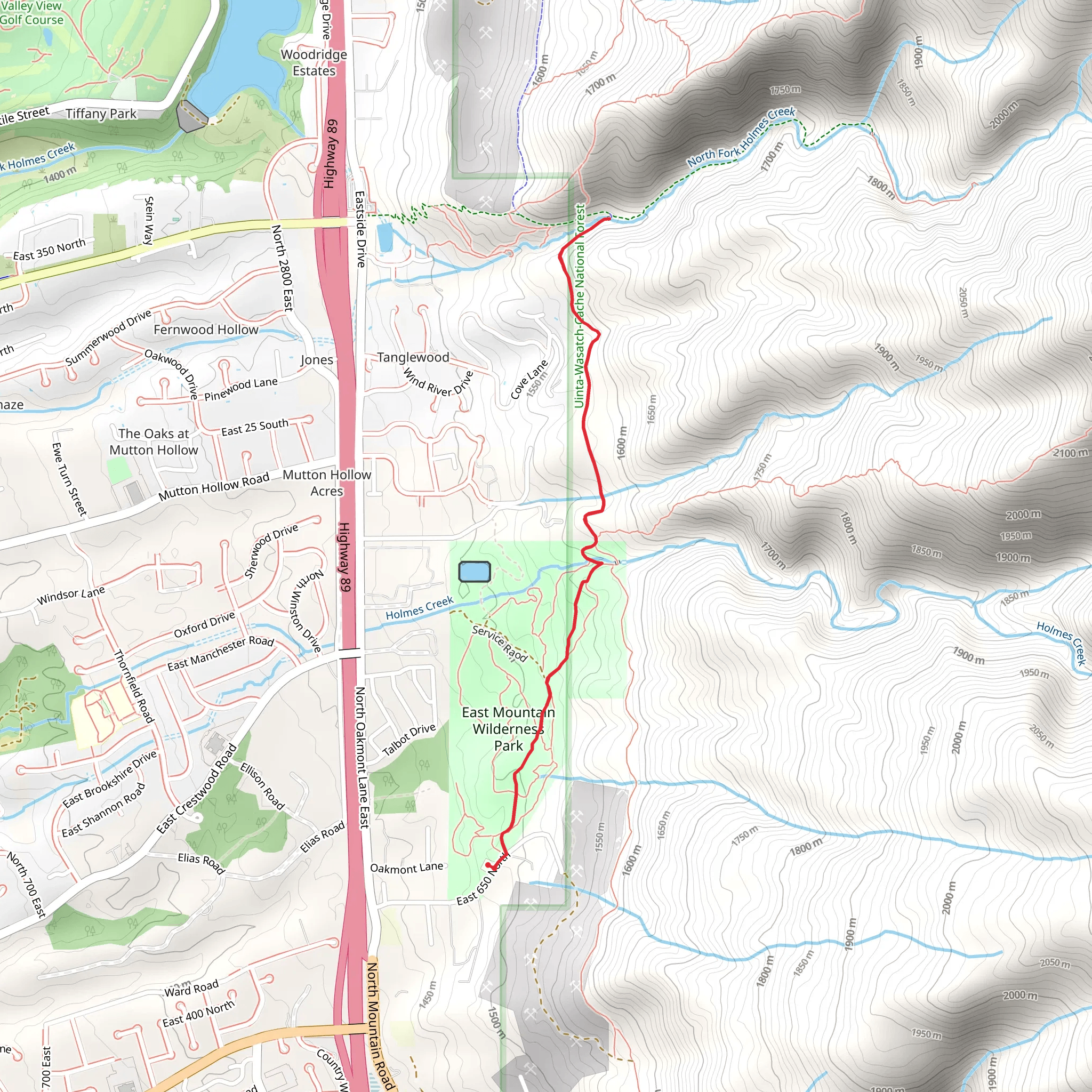 Bonneville Shoreline Trail from East 650 North mobile static map