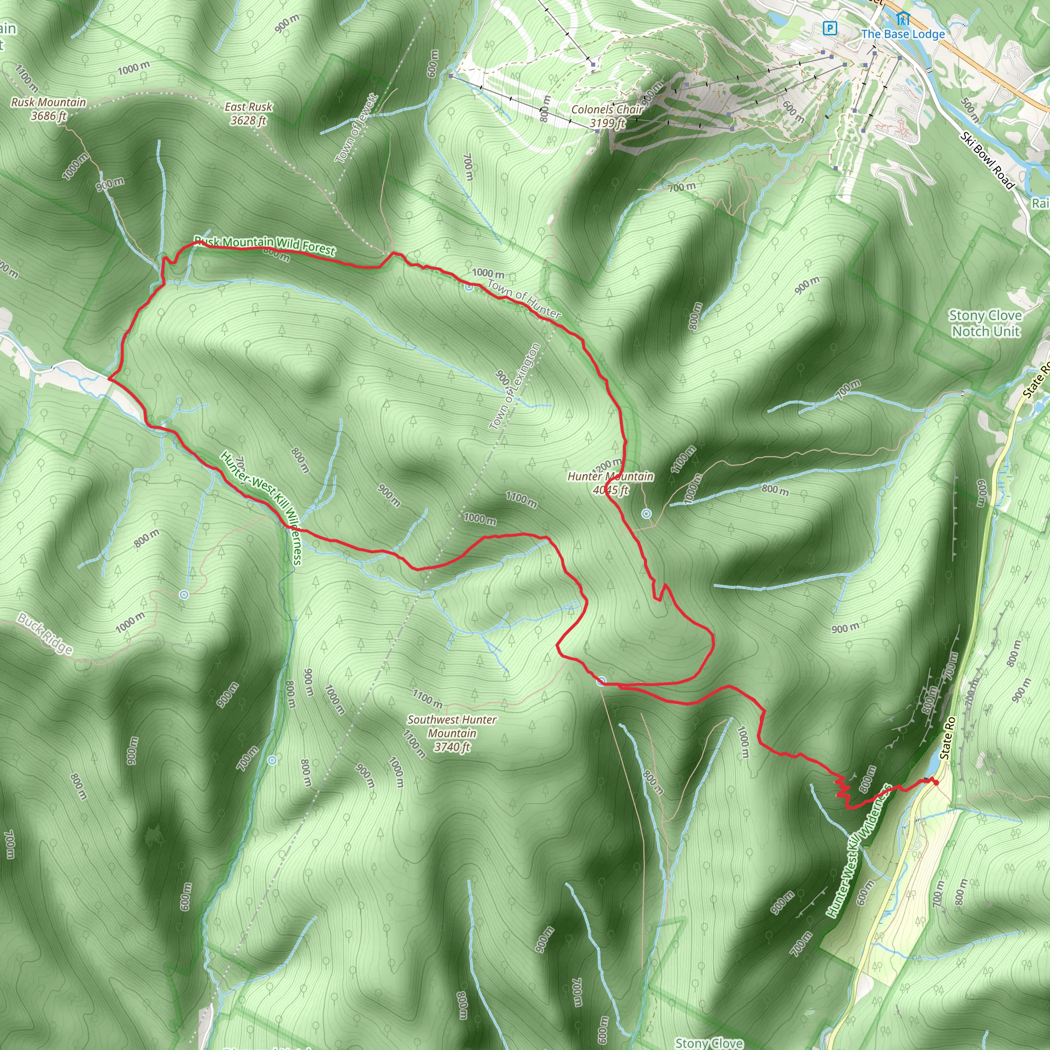 Hunter Mountain Loop via Devils Path mobile static map