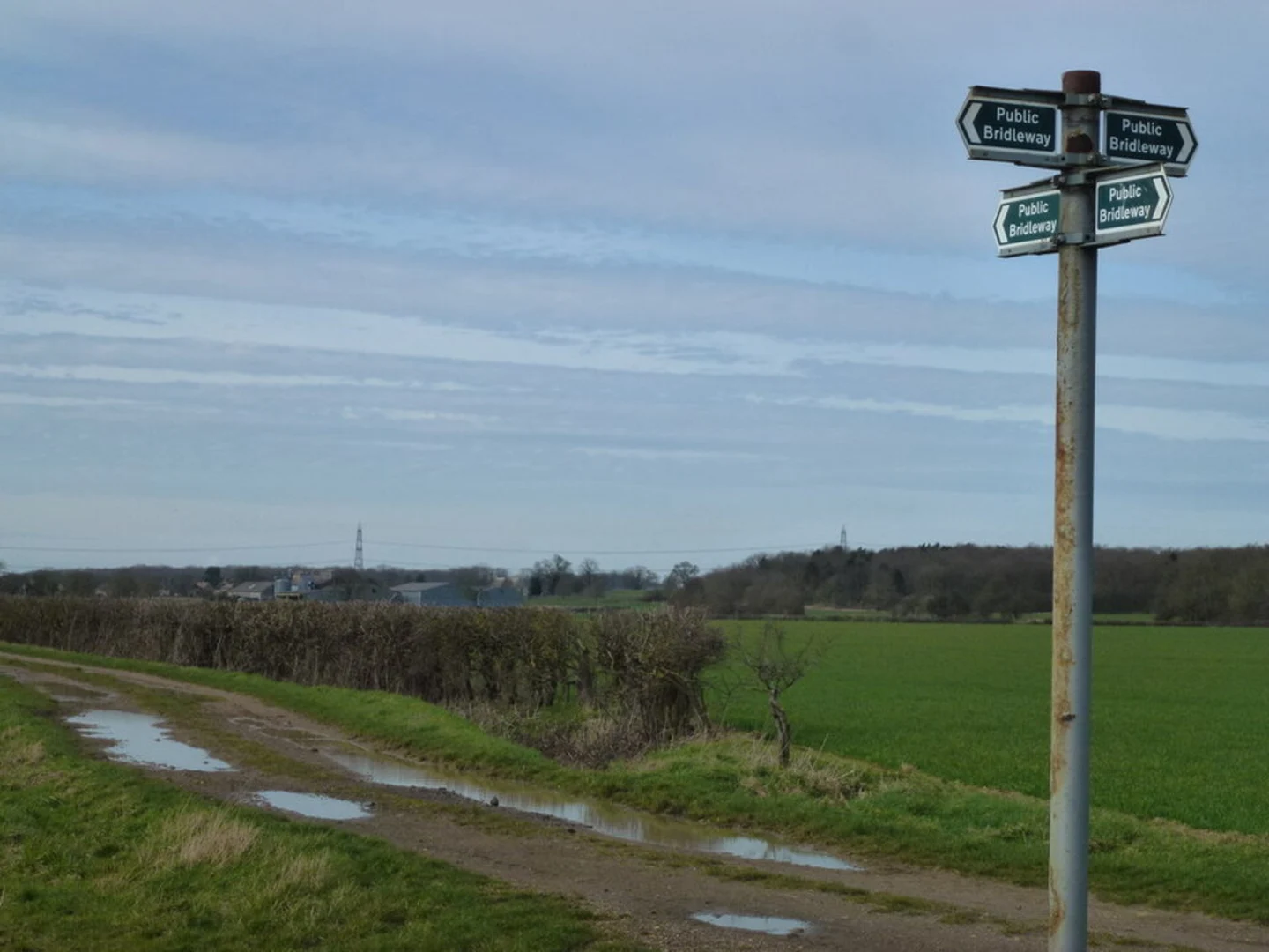 An image depicting the trail Castor Hanglands Loop and its surrounding area.