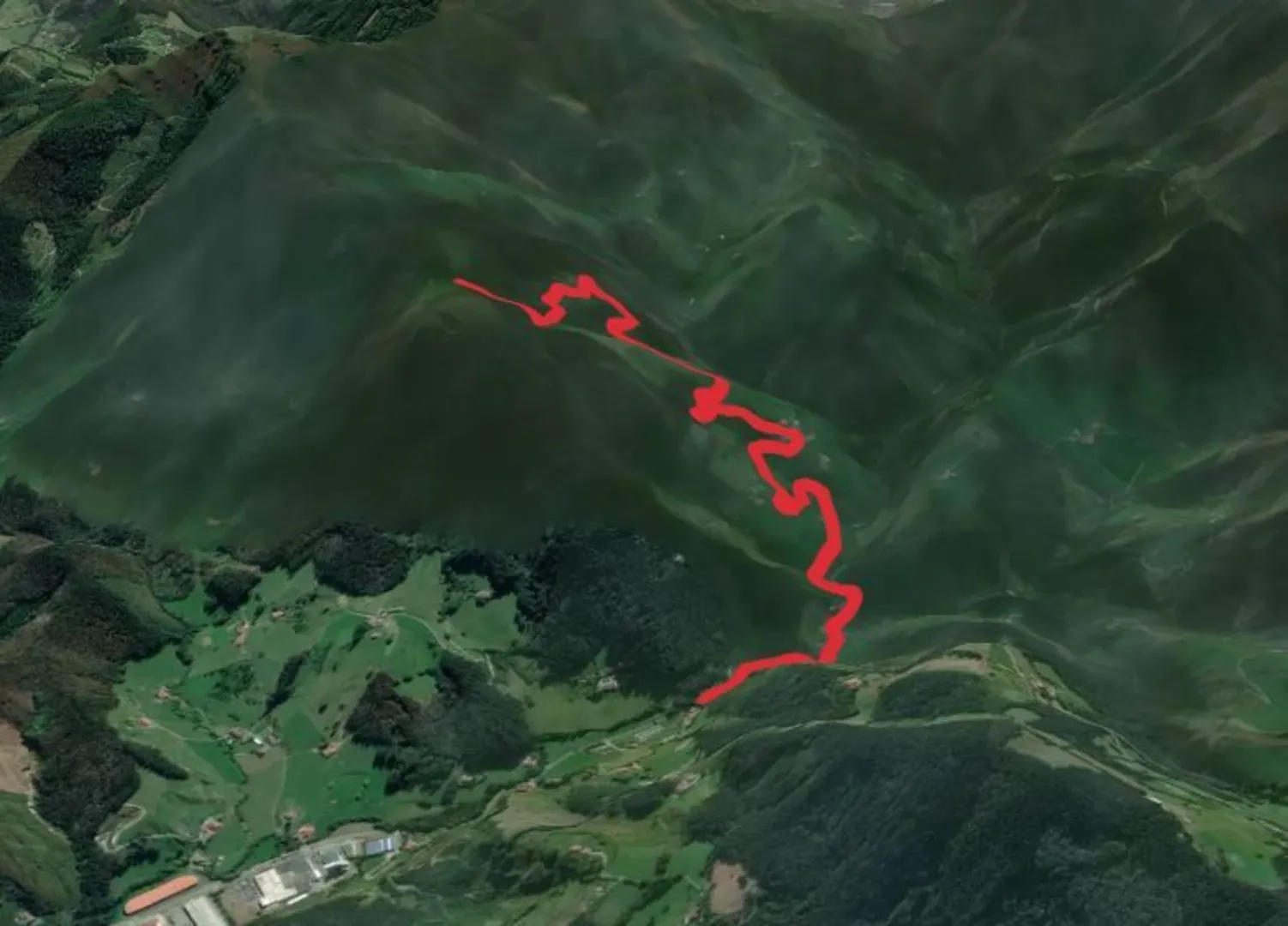 An image depicting the trail Barinaga Variant PR BI 23 -1 and its surrounding area.