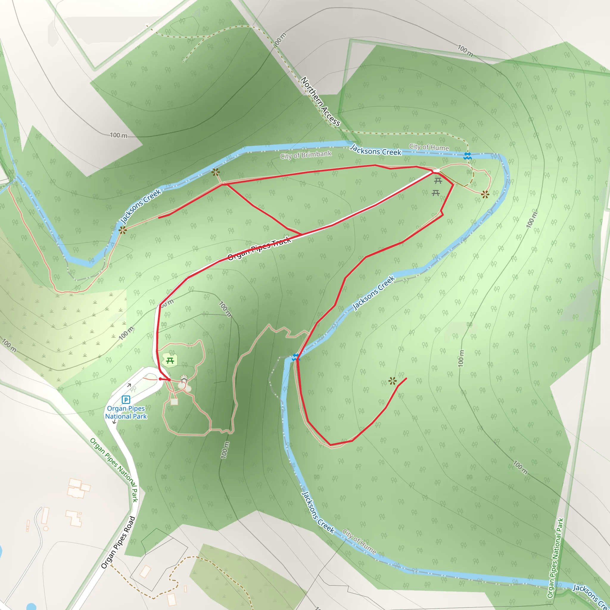 Organ Pipes National Park Walk mobile static map