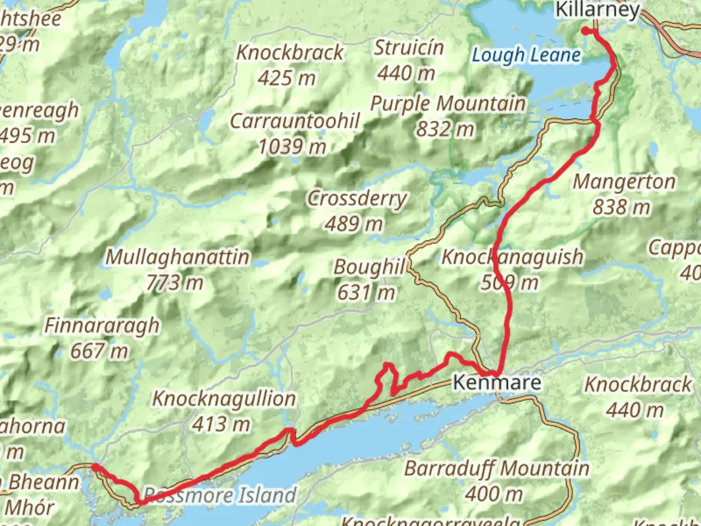 An image depicting the trail Kerry Way UltraLite and its surrounding area.
