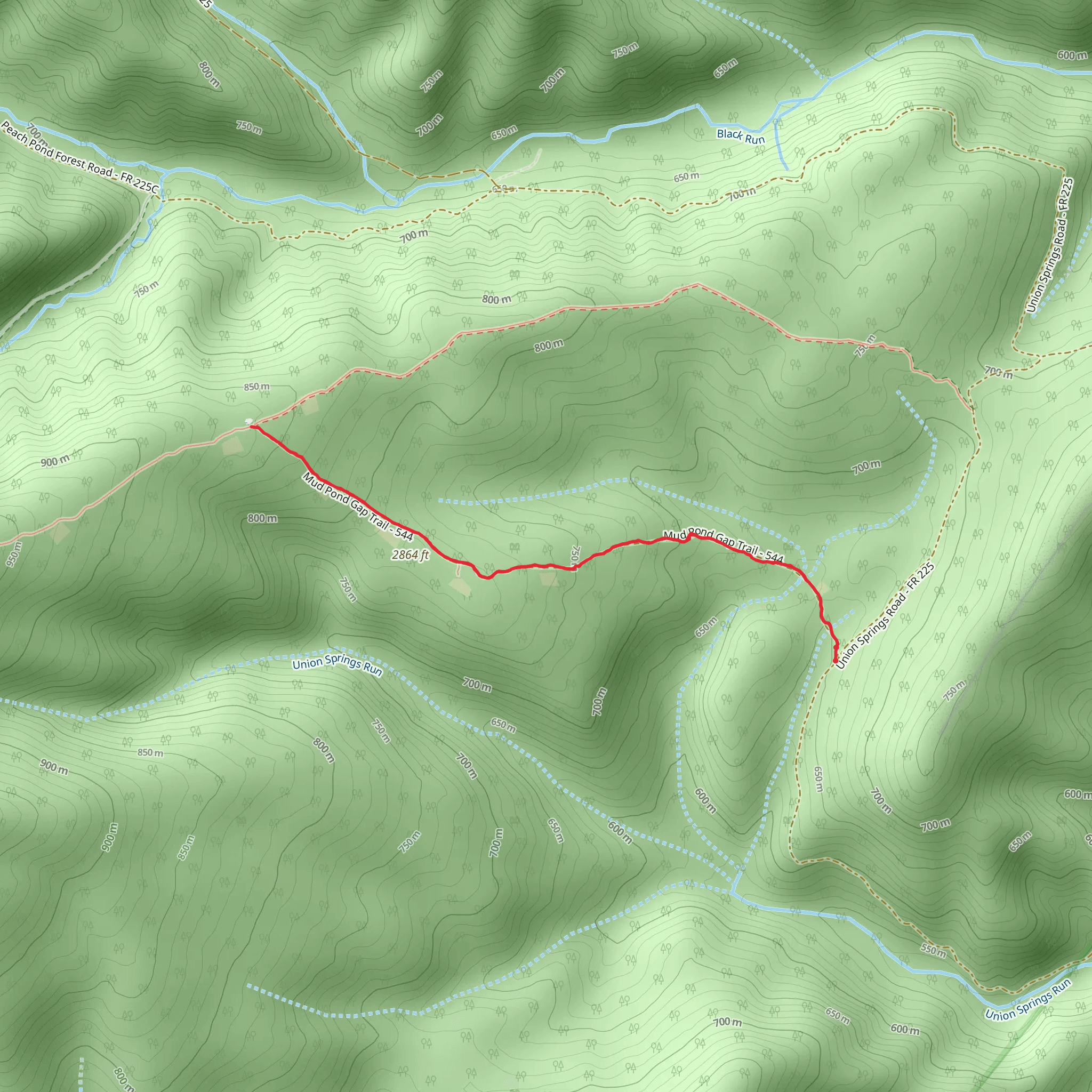 Mud Pond Gap Trail mobile static map