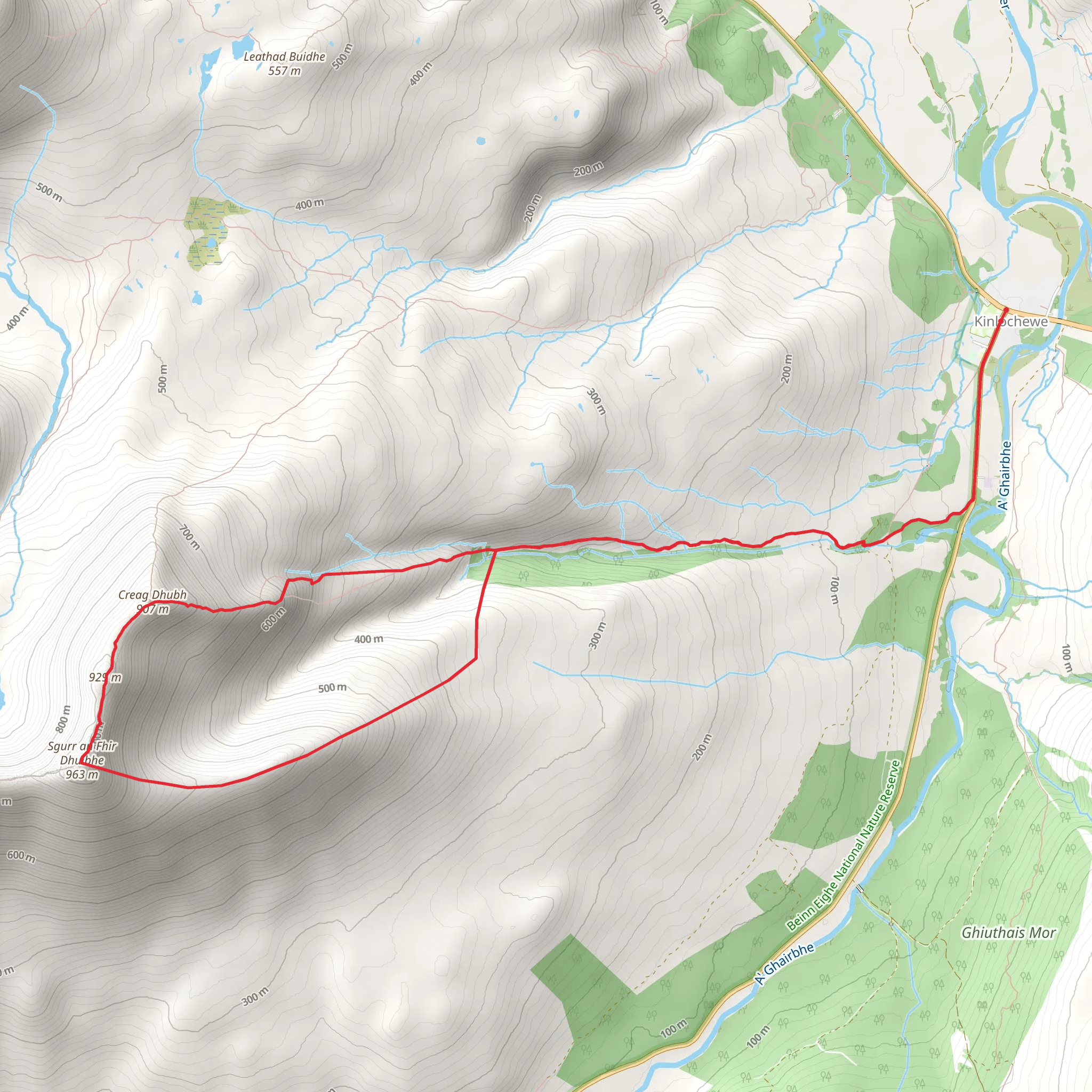 Sgurr nan Fhir Duibhe from Kinlochewe mobile static map