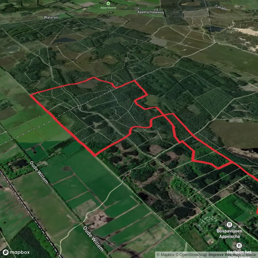 An image depicting the trail De Stoevert Loop and its surrounding area.