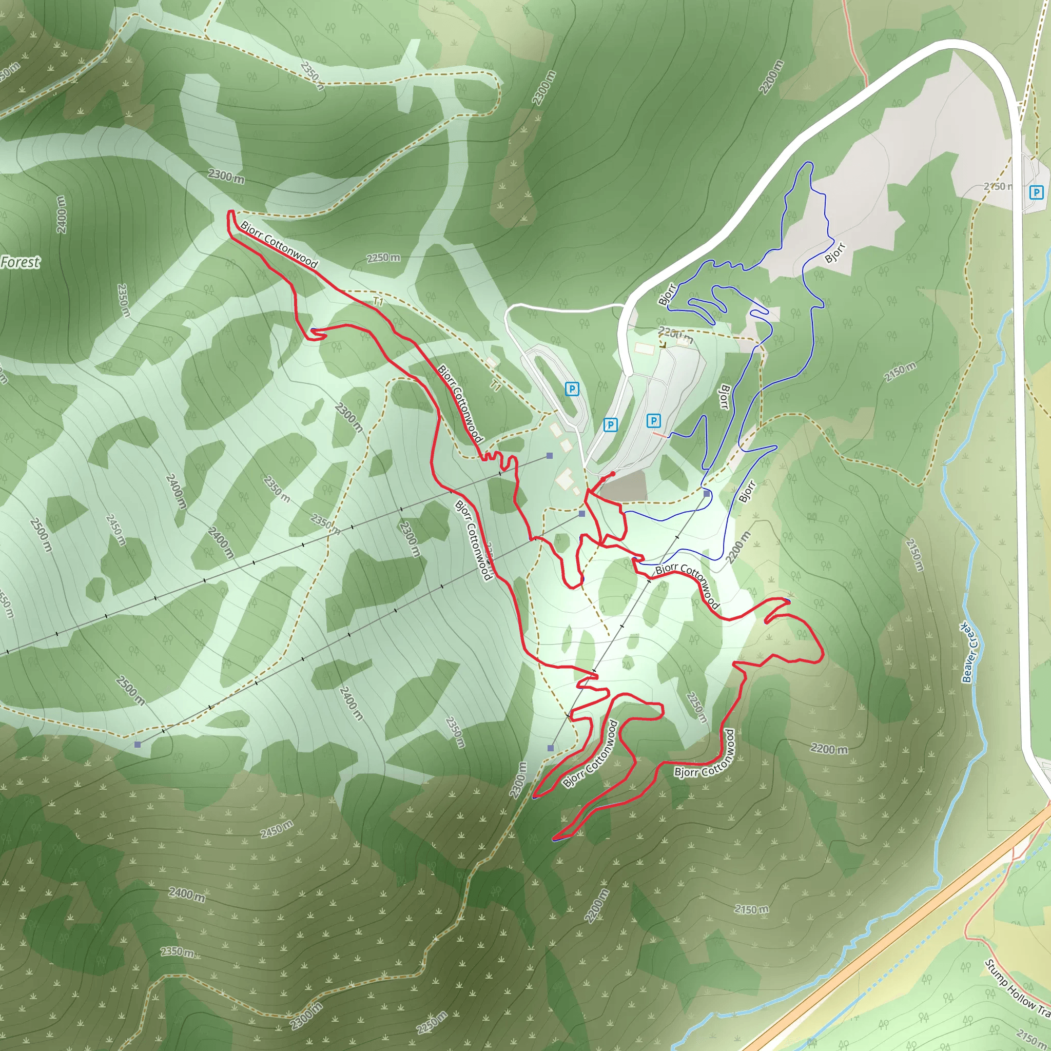 Bjorr Cottonwood Loop mobile static map
