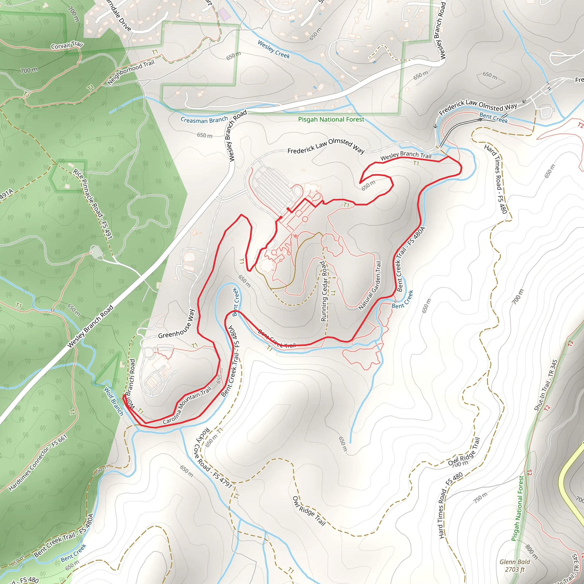 Loop via Bent Creek mobile static map