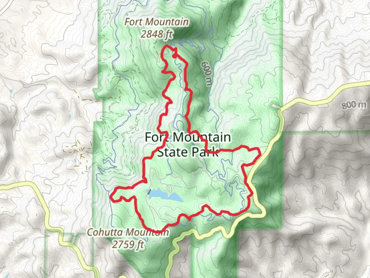 An image depicting the trail Gahuti Loop and its surrounding area.