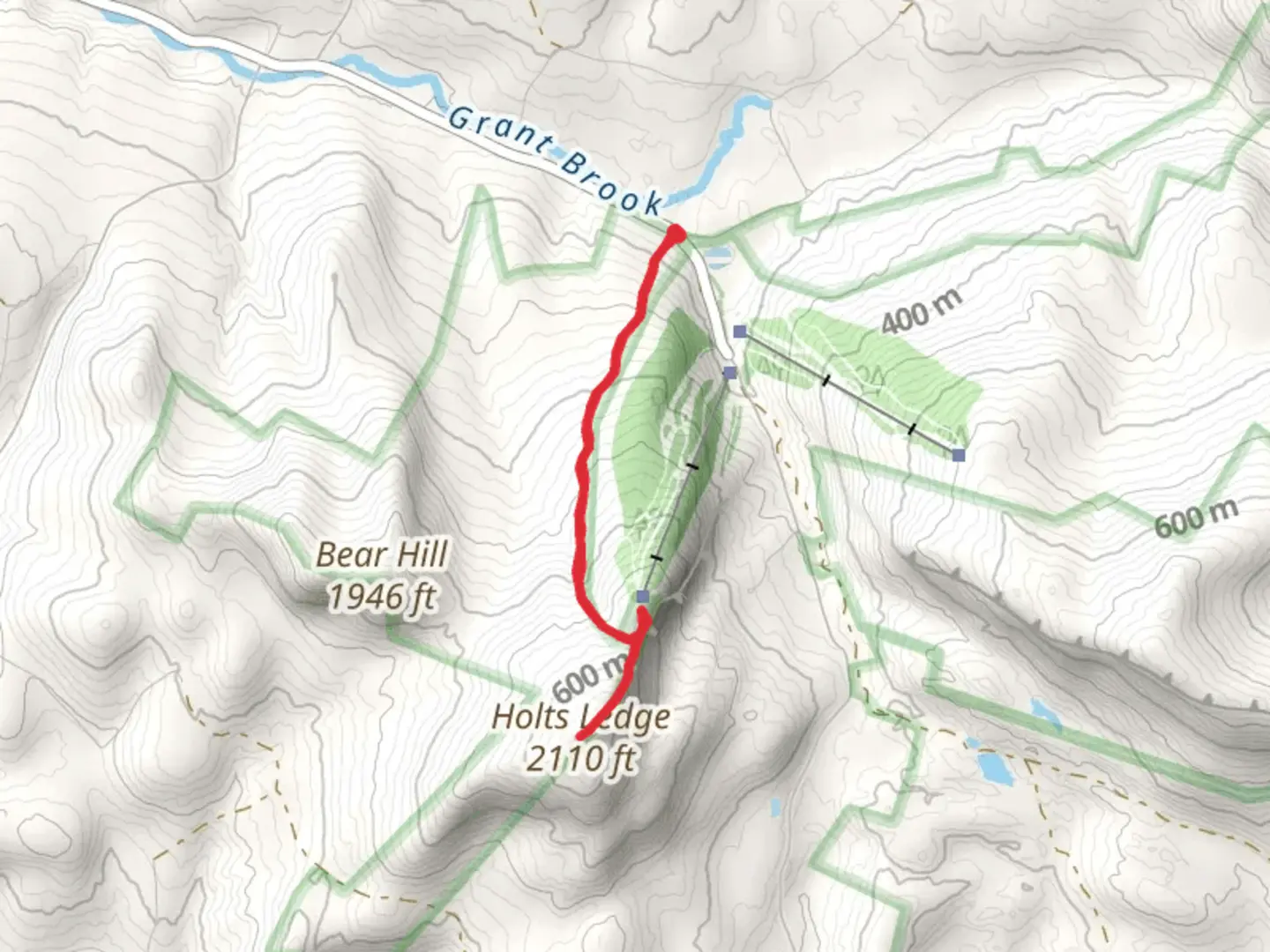 An image depicting the trail Holts Ledge via Appalachian Trail and its surrounding area.
