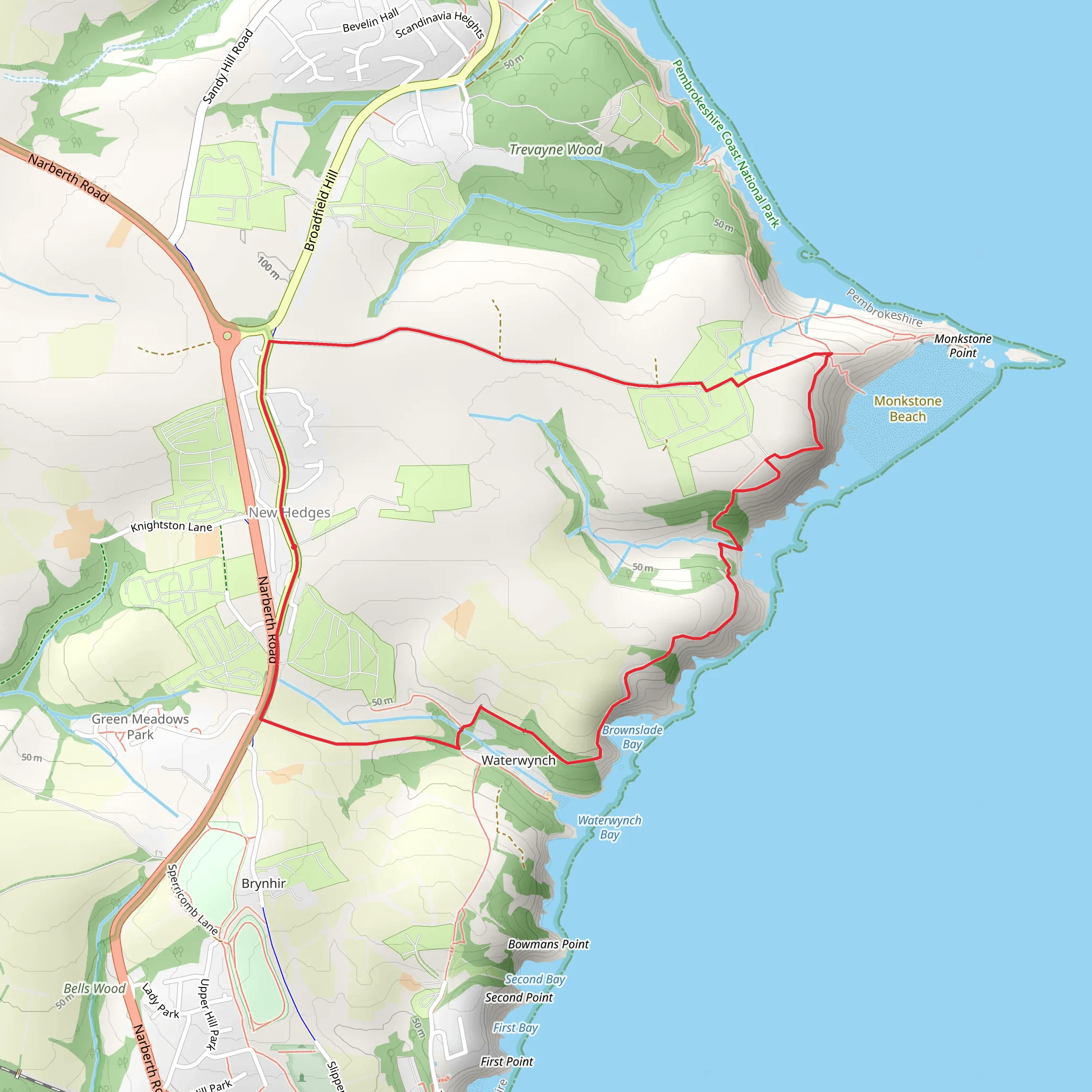 New Hedges - Monkstone mobile static map