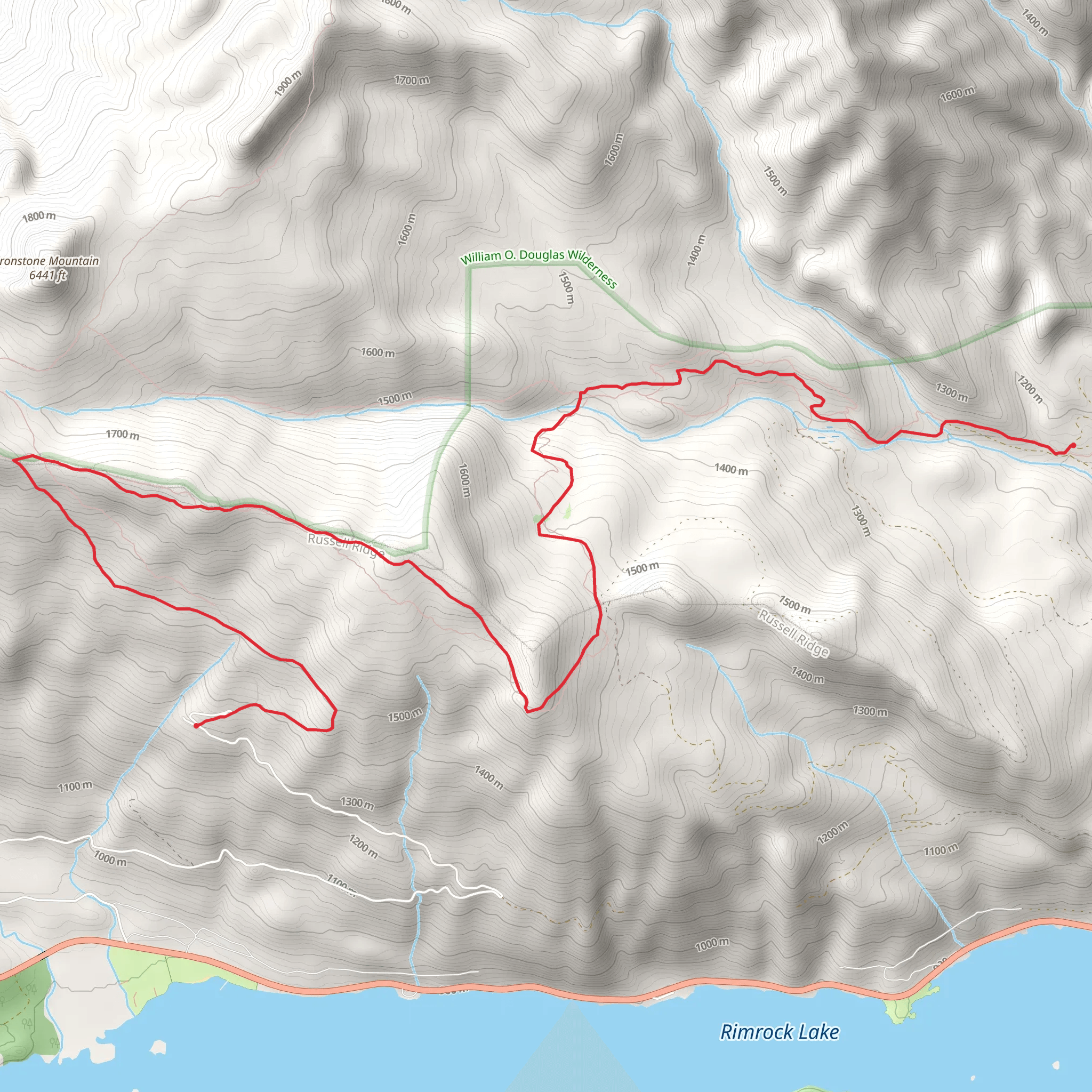 Russell Ridge Trail mobile static map