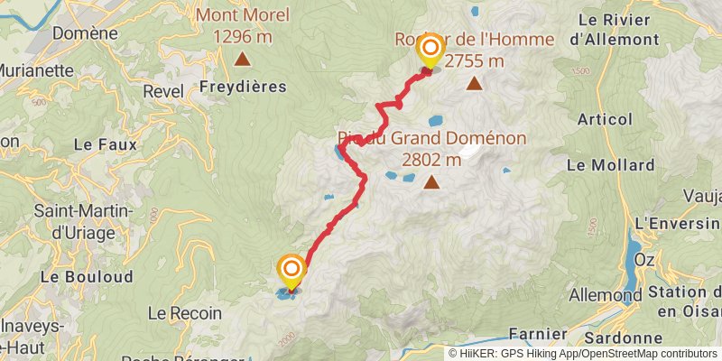 GR 738 - Haute Traversée de Belledonne stage 3 Map