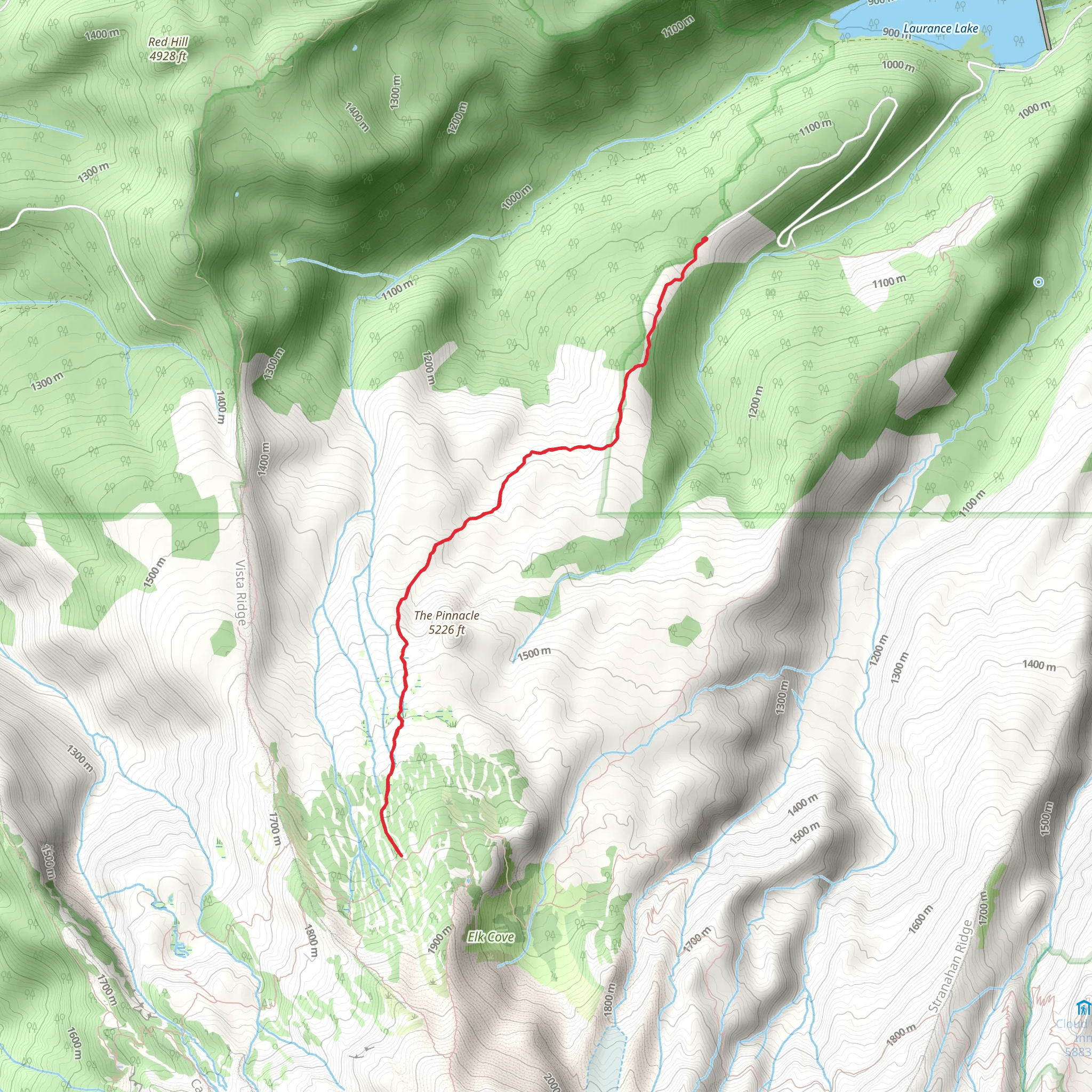 Pinnacle Ridge Trail mobile static map