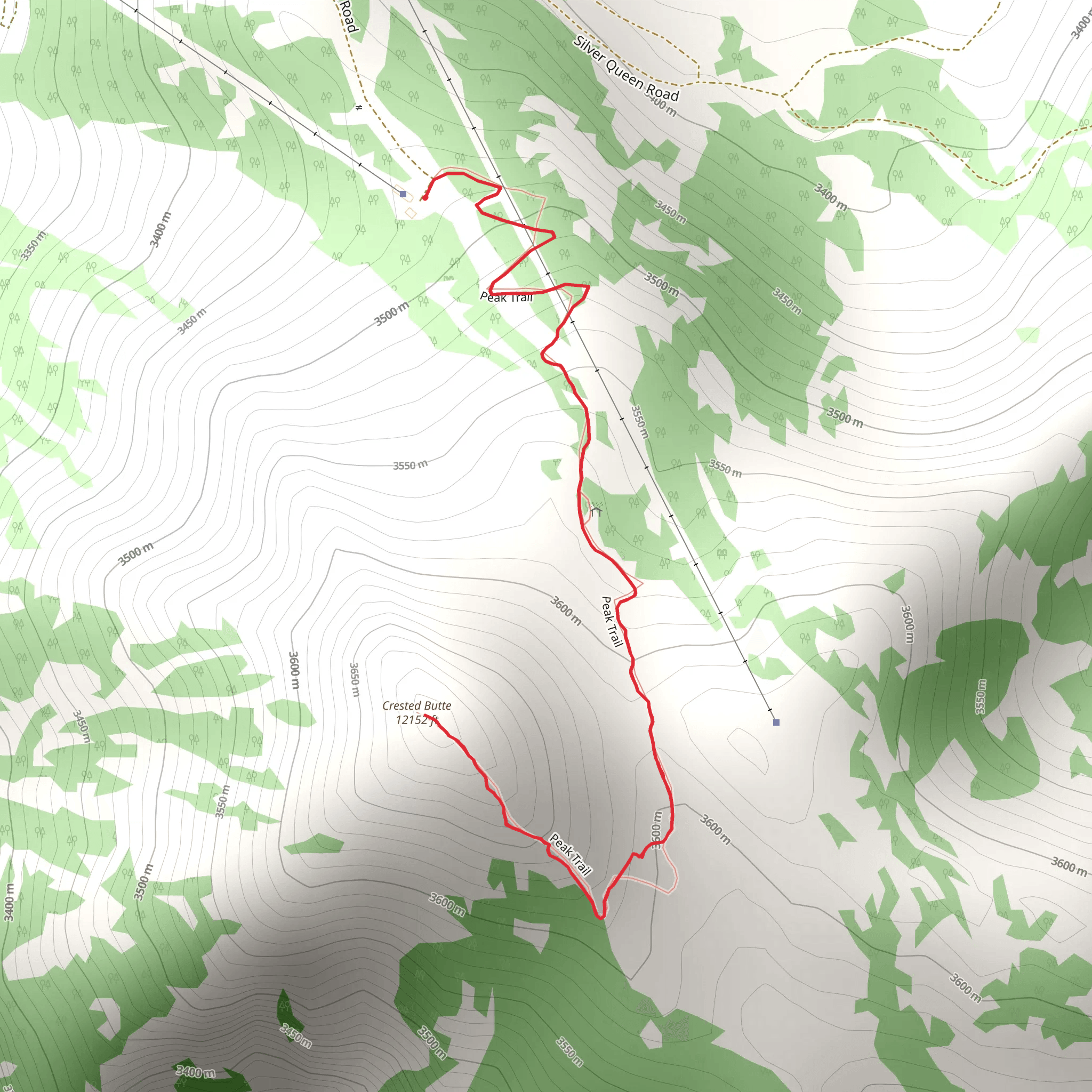 Crested Butte Mountain Summit Trail mobile static map