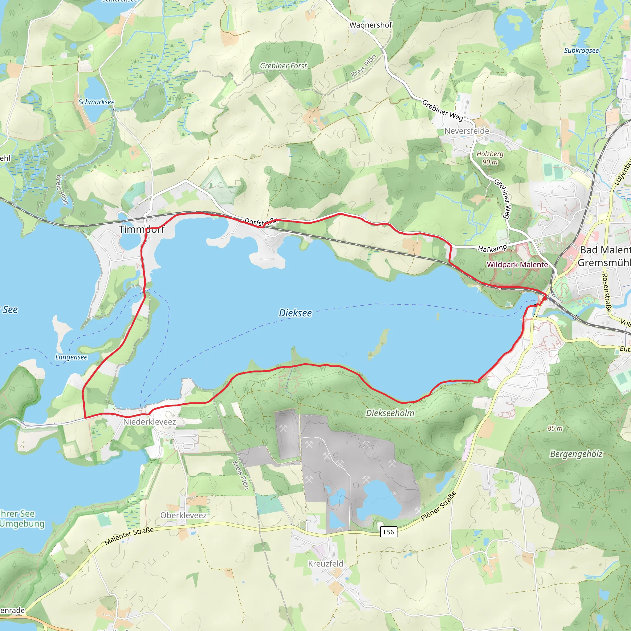 Dieksee Rundweg mobile static map