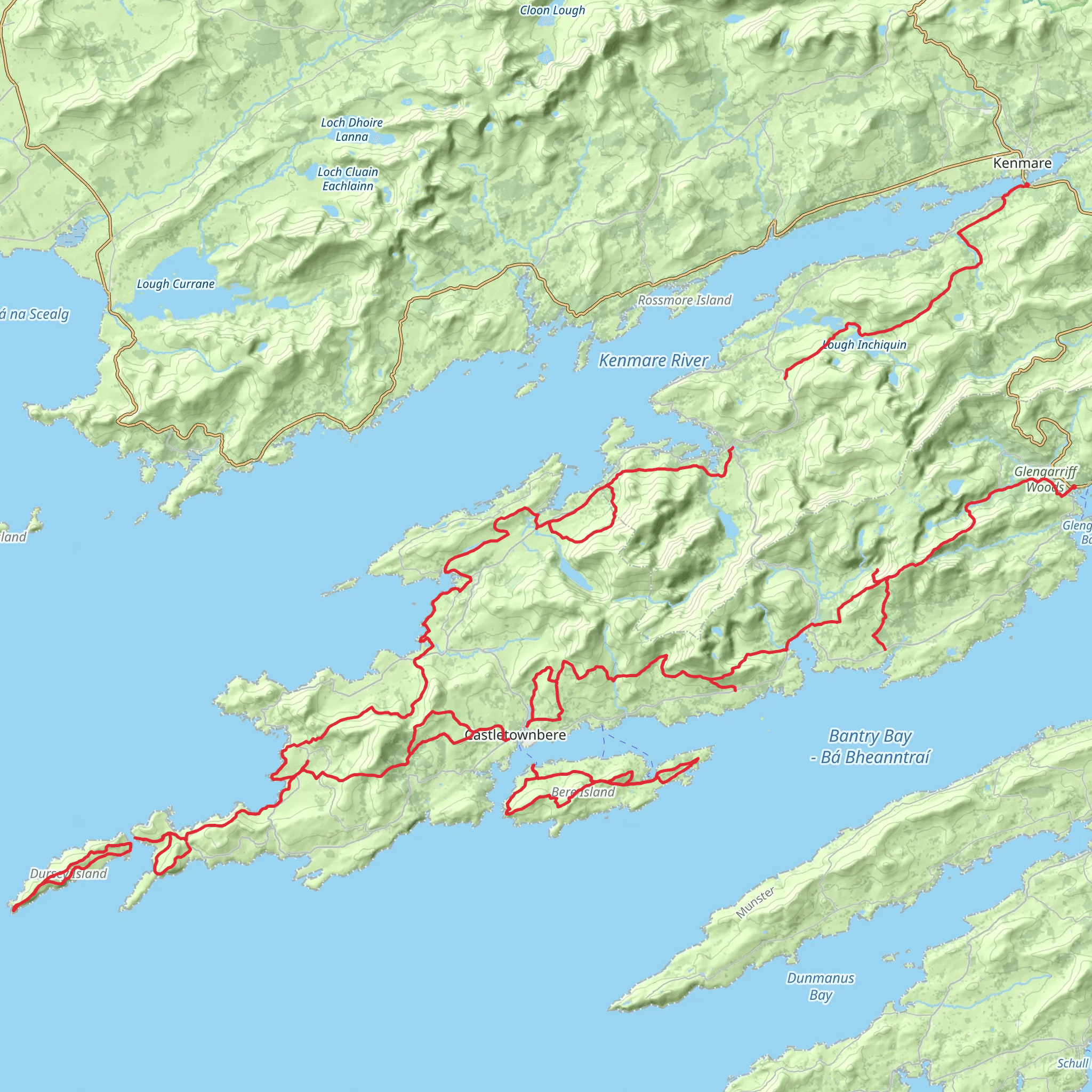 Beara Way 11-Day Moderate Tour (Hillwalk Tours) mobile static map