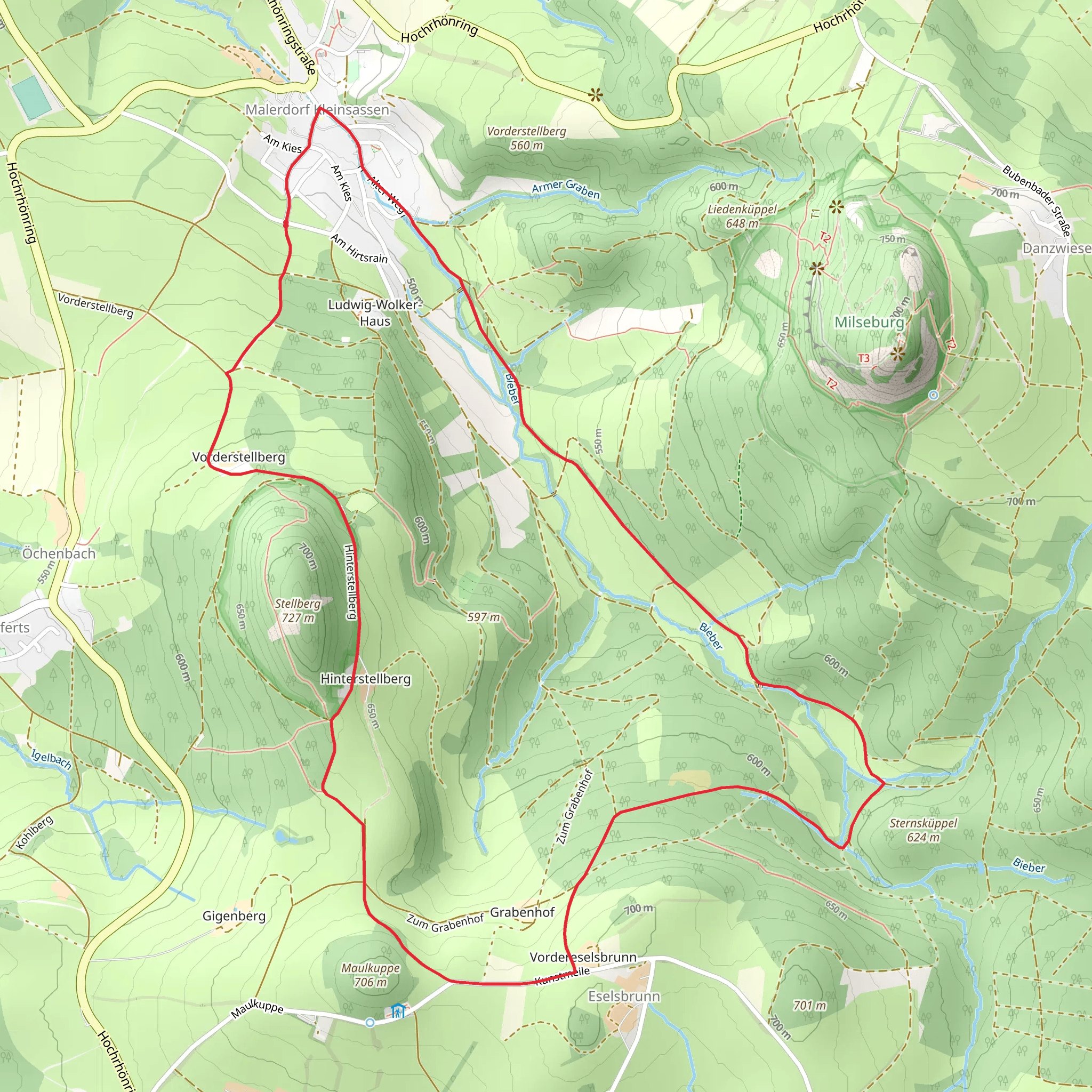 Milseburg Maler Rundweg mobile static map