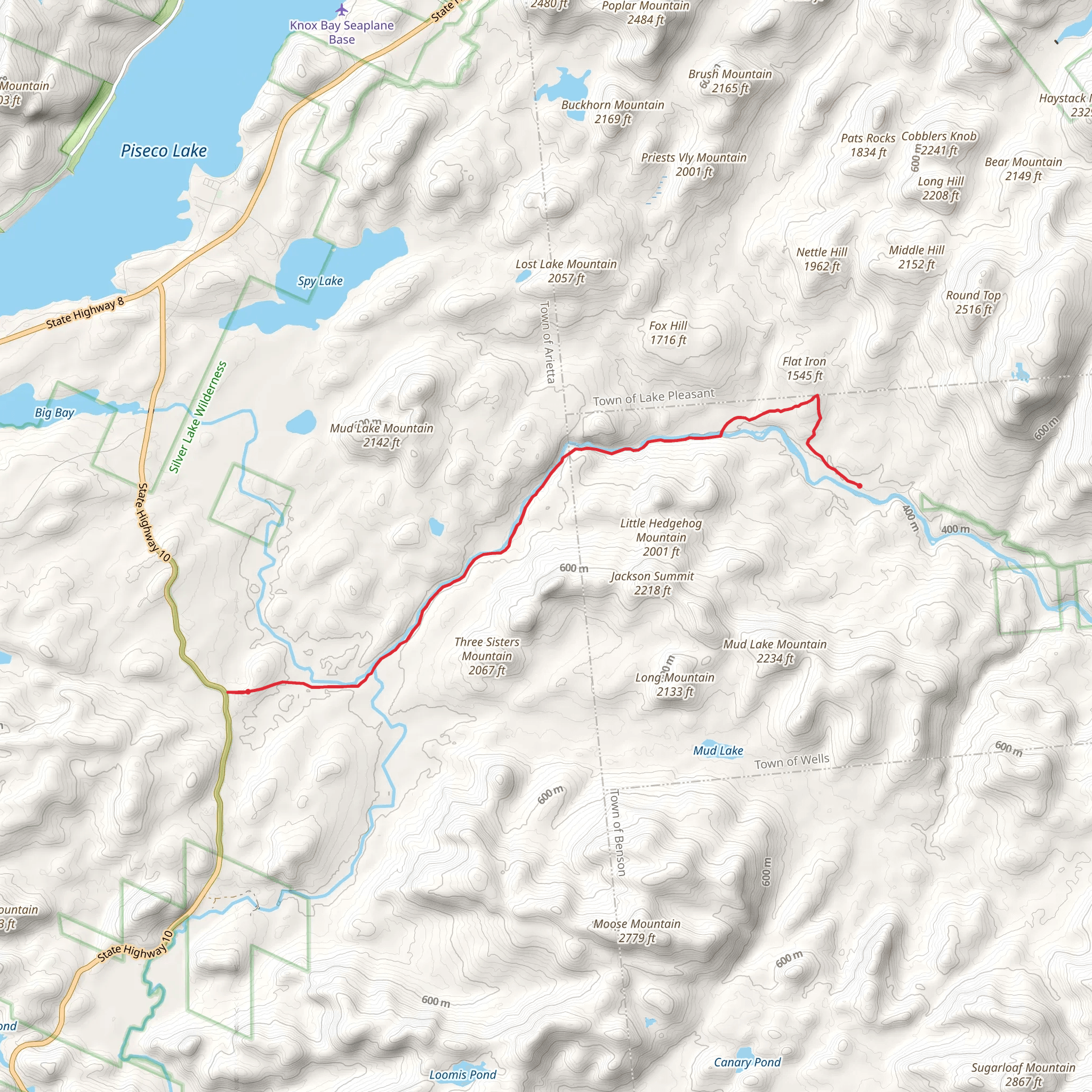 West Branch of the Sacandaga River Trail mobile static map