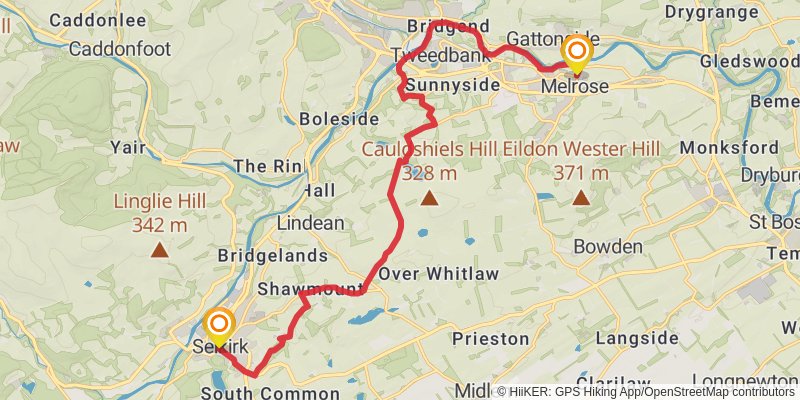 Borders Abbeys Way stage 5 Map