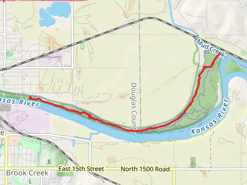 Walk along Kansas River Shore - Oak Street