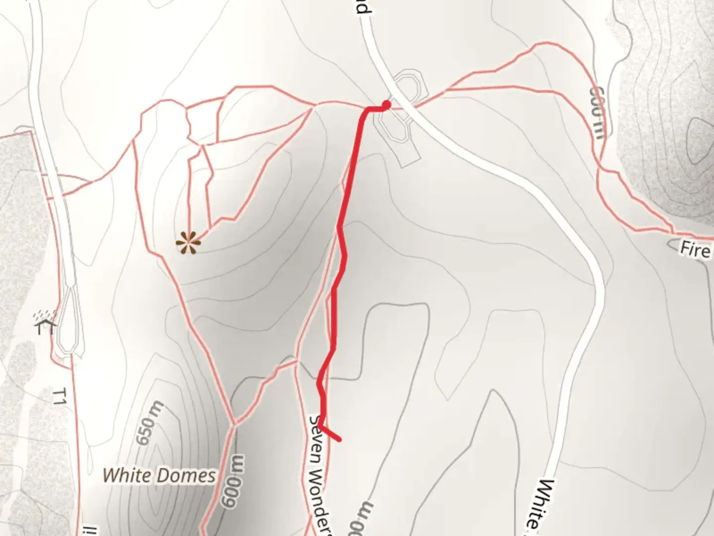 An image depicting the trail White Domes Road and its surrounding area.