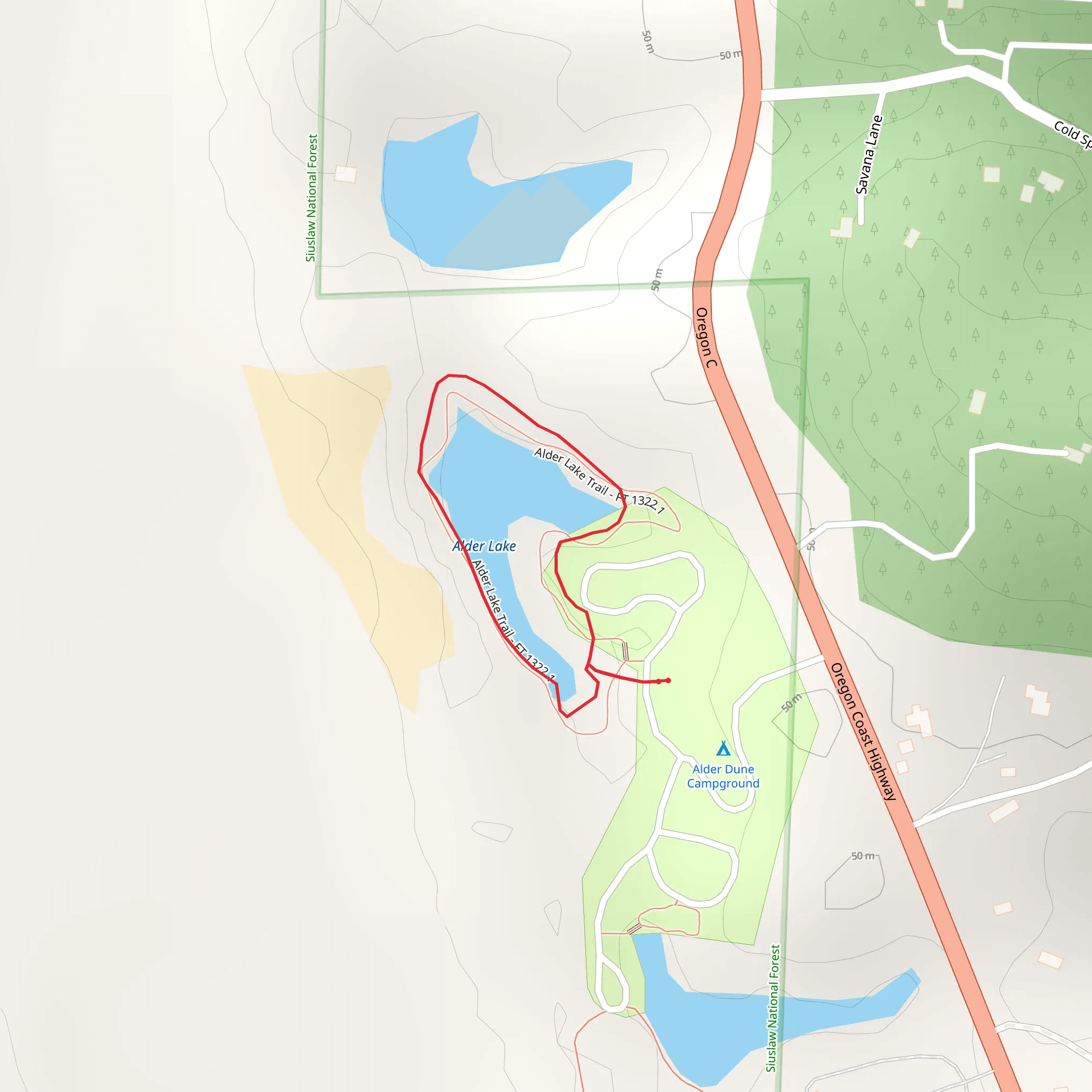 Alder Lake Trail mobile static map