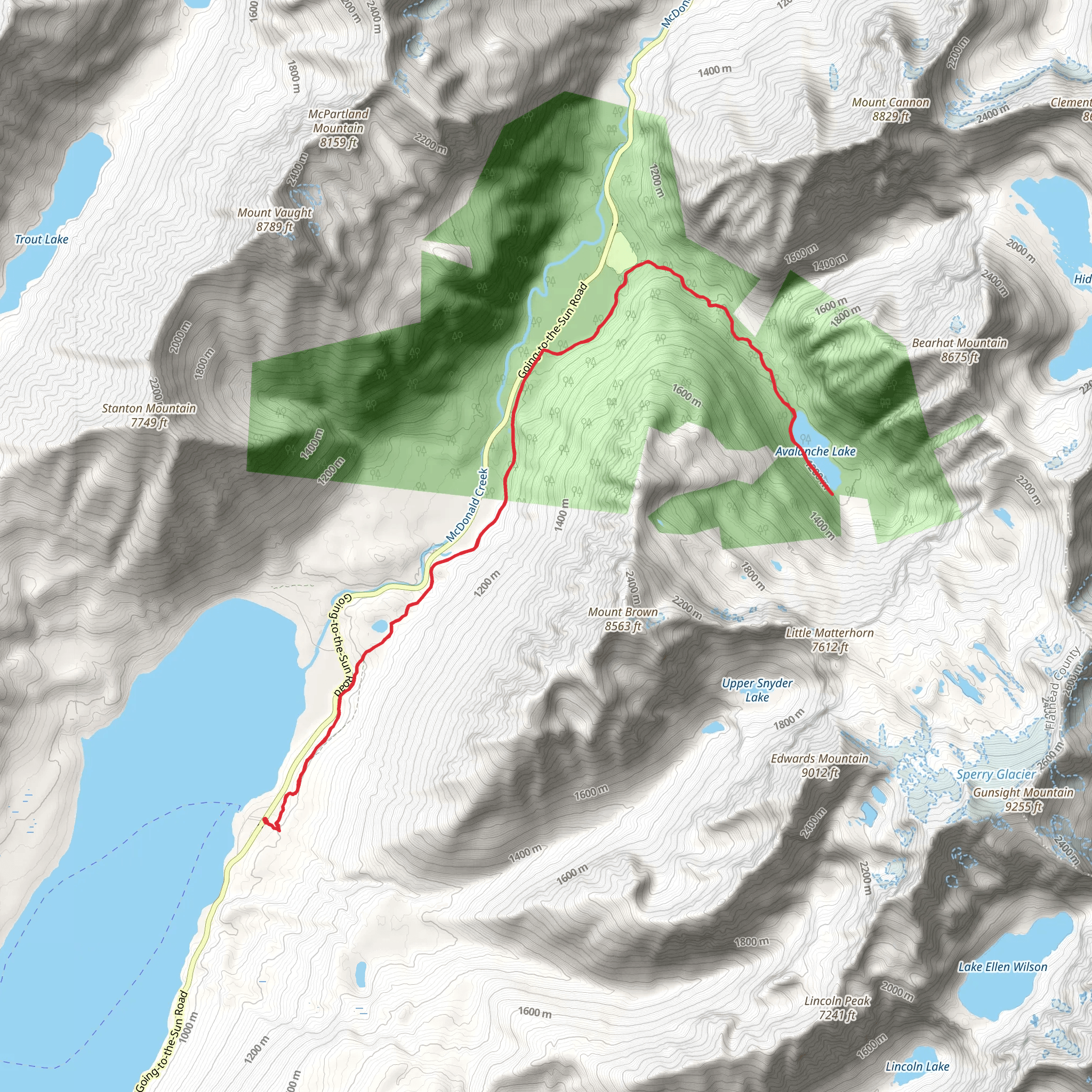 Avalanche Trail mobile static map