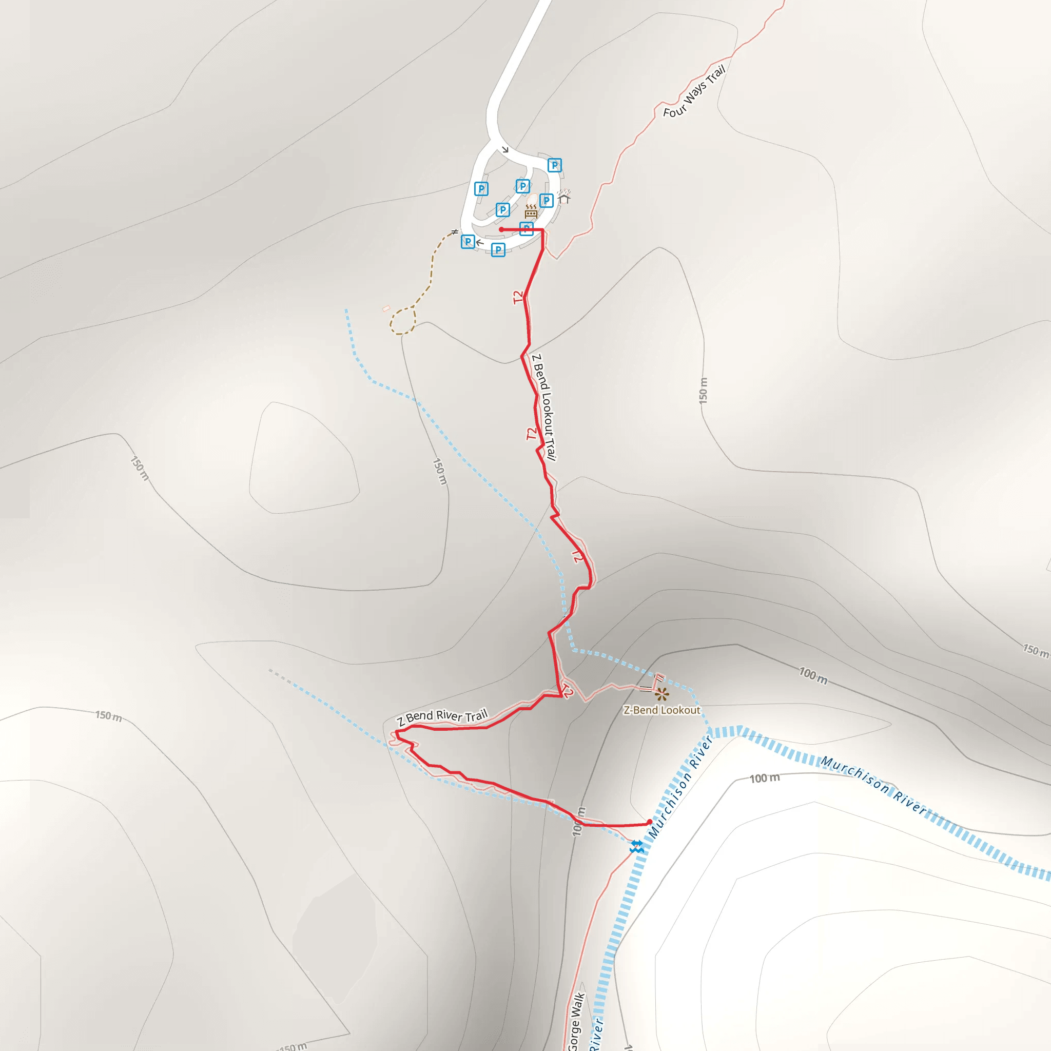 Z Bend River Trail mobile static map