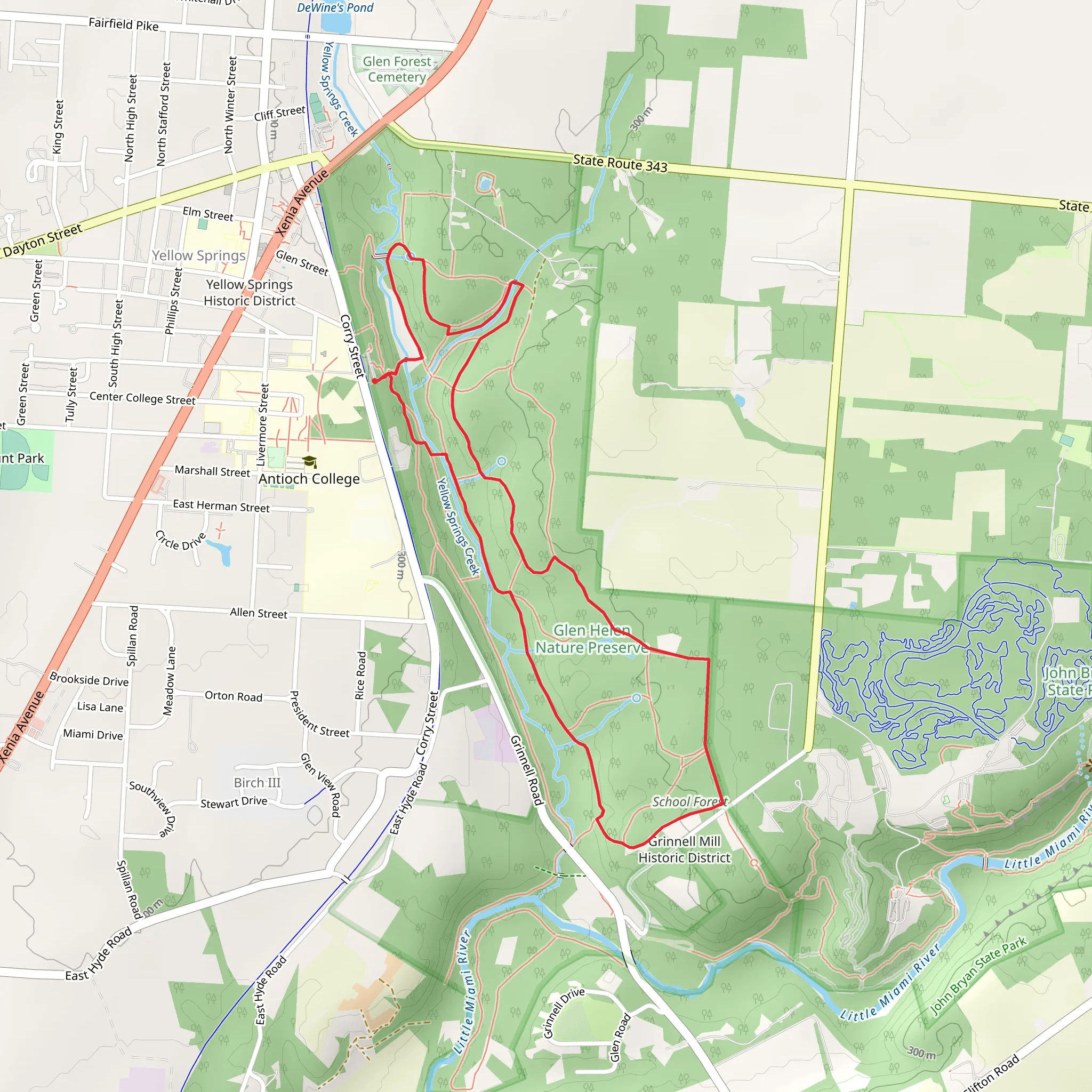Upper Birch Creek and School Forest Loop Trail mobile static map