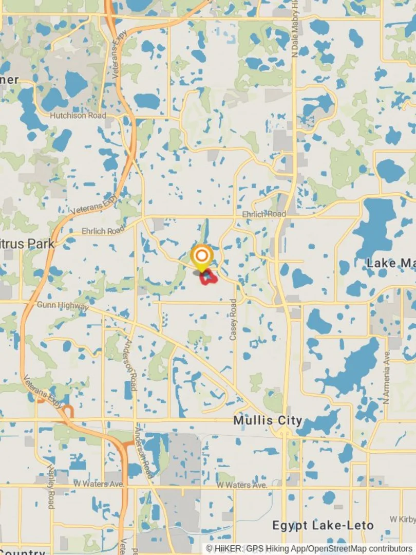 An image depicting the trail Carrollwood Villiage Park Loop and its surrounding area.