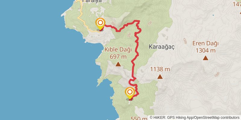 Lycian Way stage 2 Map