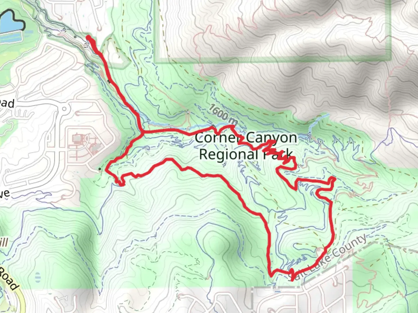 An image depicting the trail Clarks Trail and Hoof N Boot Loop and its surrounding area.
