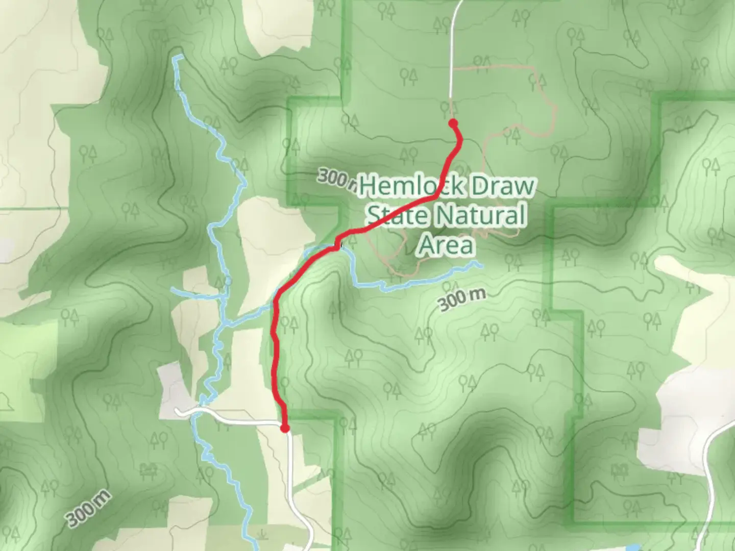 An image depicting the trail Hemlock Draw Trail and its surrounding area.