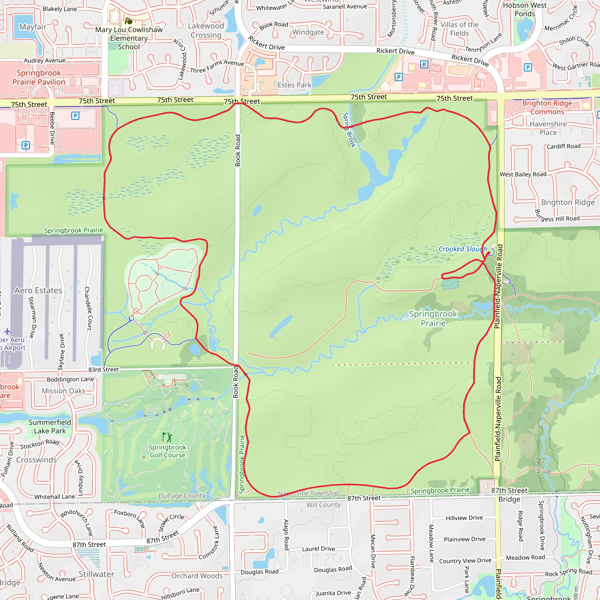 Springbrook Prarie Loop Trail mobile static map