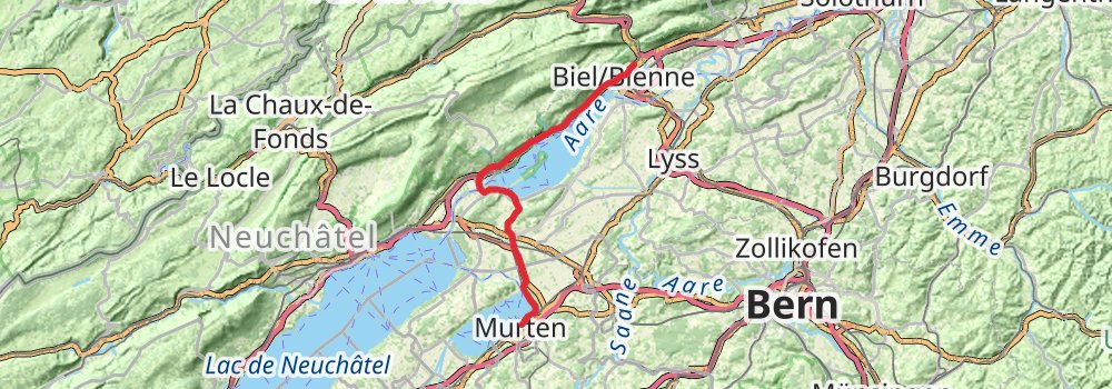Camino Basel-Geneva via Biel stage 4 Map