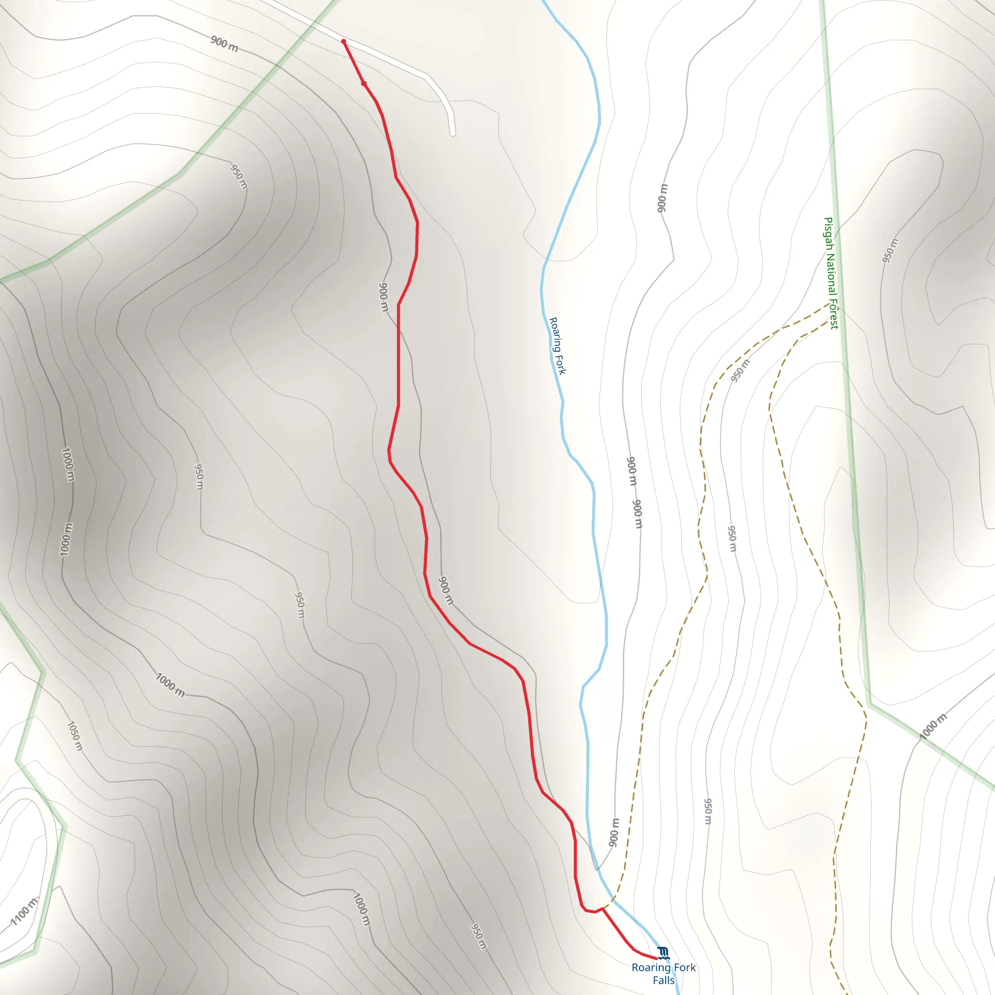 Roaring Fork Falls Trail mobile static map